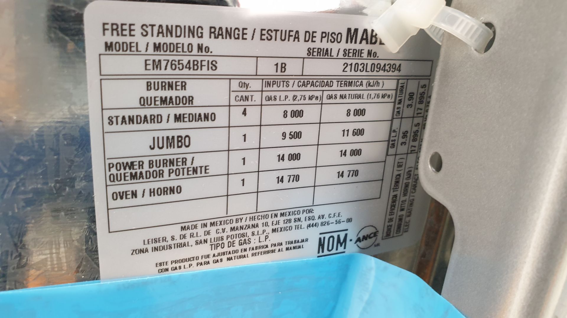 1 Estufa marca Mabe color gris de 6 quemadores modelo EM7654BFIS1B - Image 19 of 19