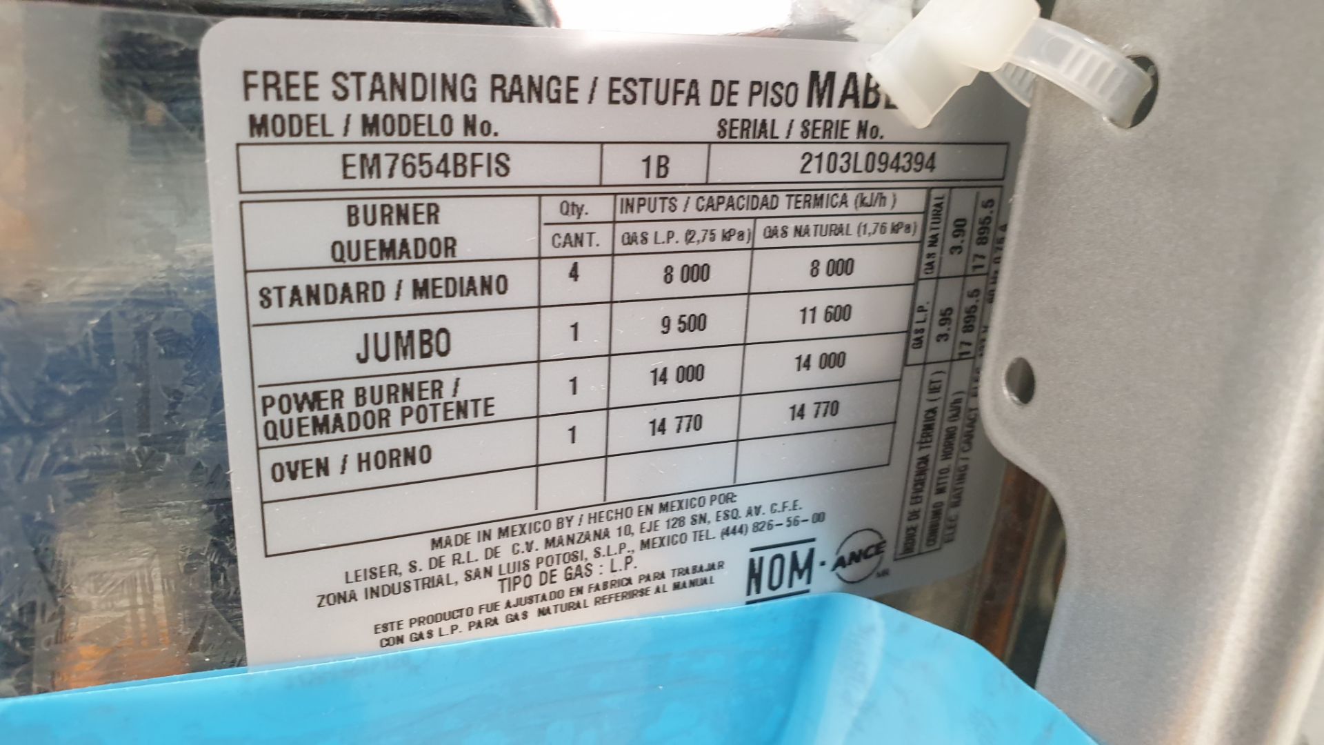 1 Estufa marca Mabe color gris de 6 quemadores modelo EM7654BFIS1B - Image 17 of 19