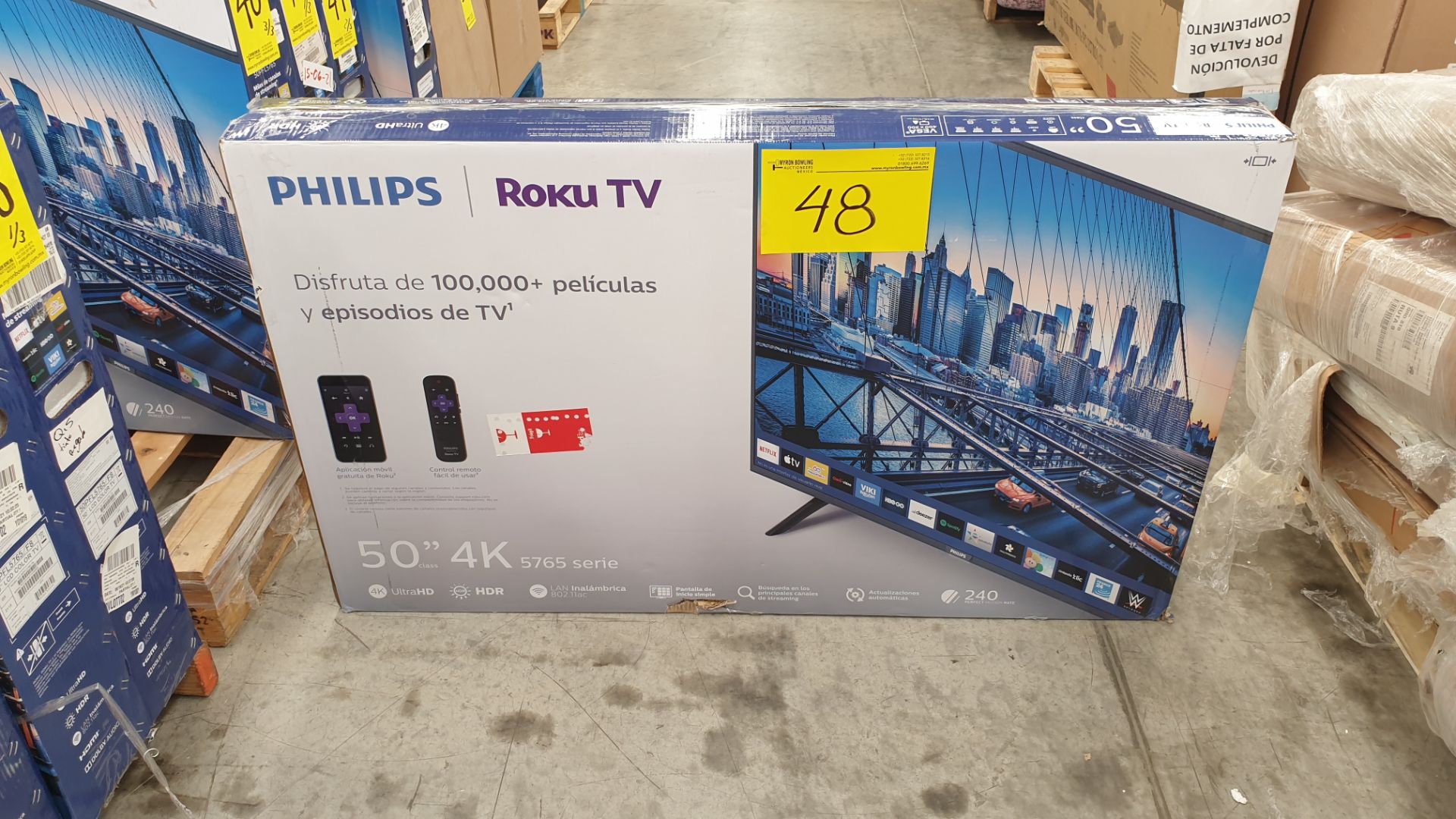 Lote de 3 Pantallas 4K Ultra HD Marca Phillips de 50" pulgadas modelo 50PFL5765/F8 - Image 6 of 14