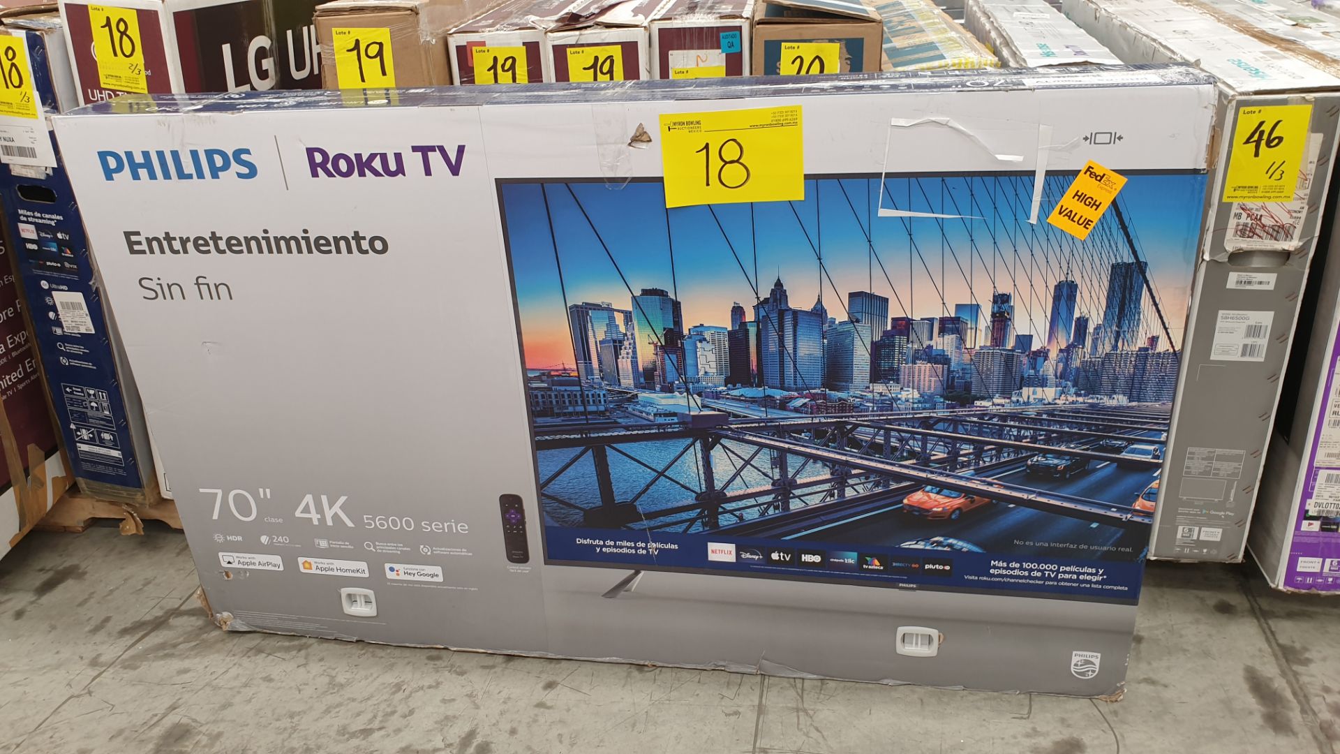 Lote de 3 Pantallas incluye 2 Pantalla marca Phillips Roku TV 4k de 70"