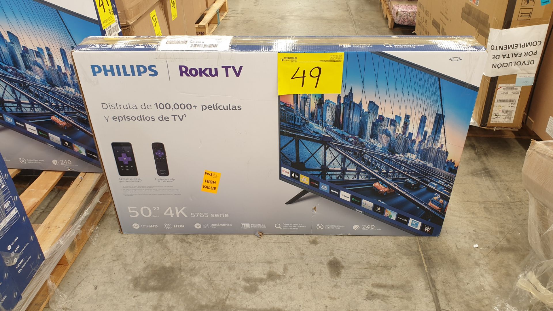 Lote de 3 Pantallas 4K Ultra HD Marca Phillips de 50" pulgadas modelo 50PFL5765/F8 - Image 6 of 14