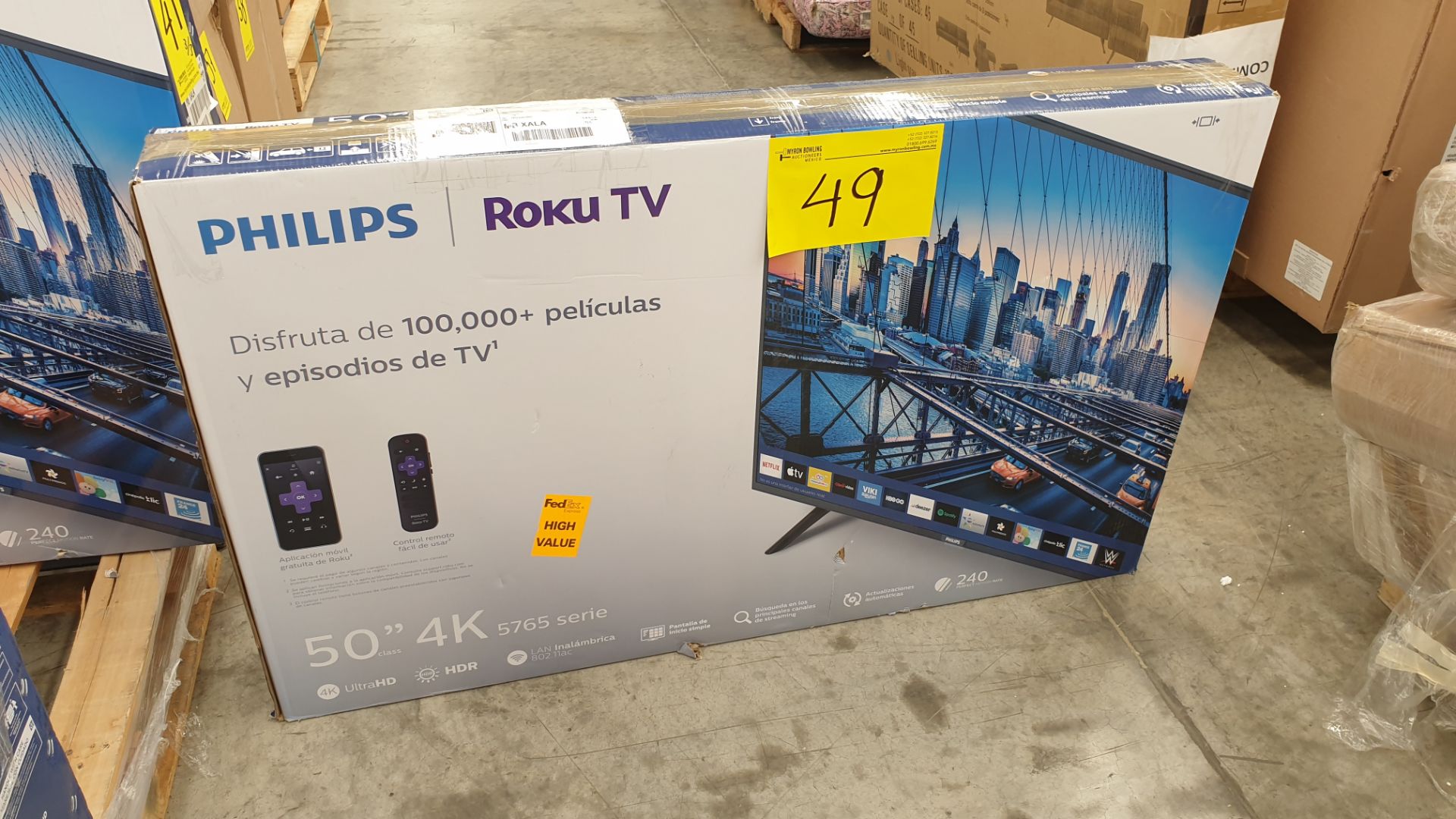 Lote de 3 Pantallas 4K Ultra HD Marca Phillips de 50" pulgadas modelo 50PFL5765/F8 - Image 9 of 14