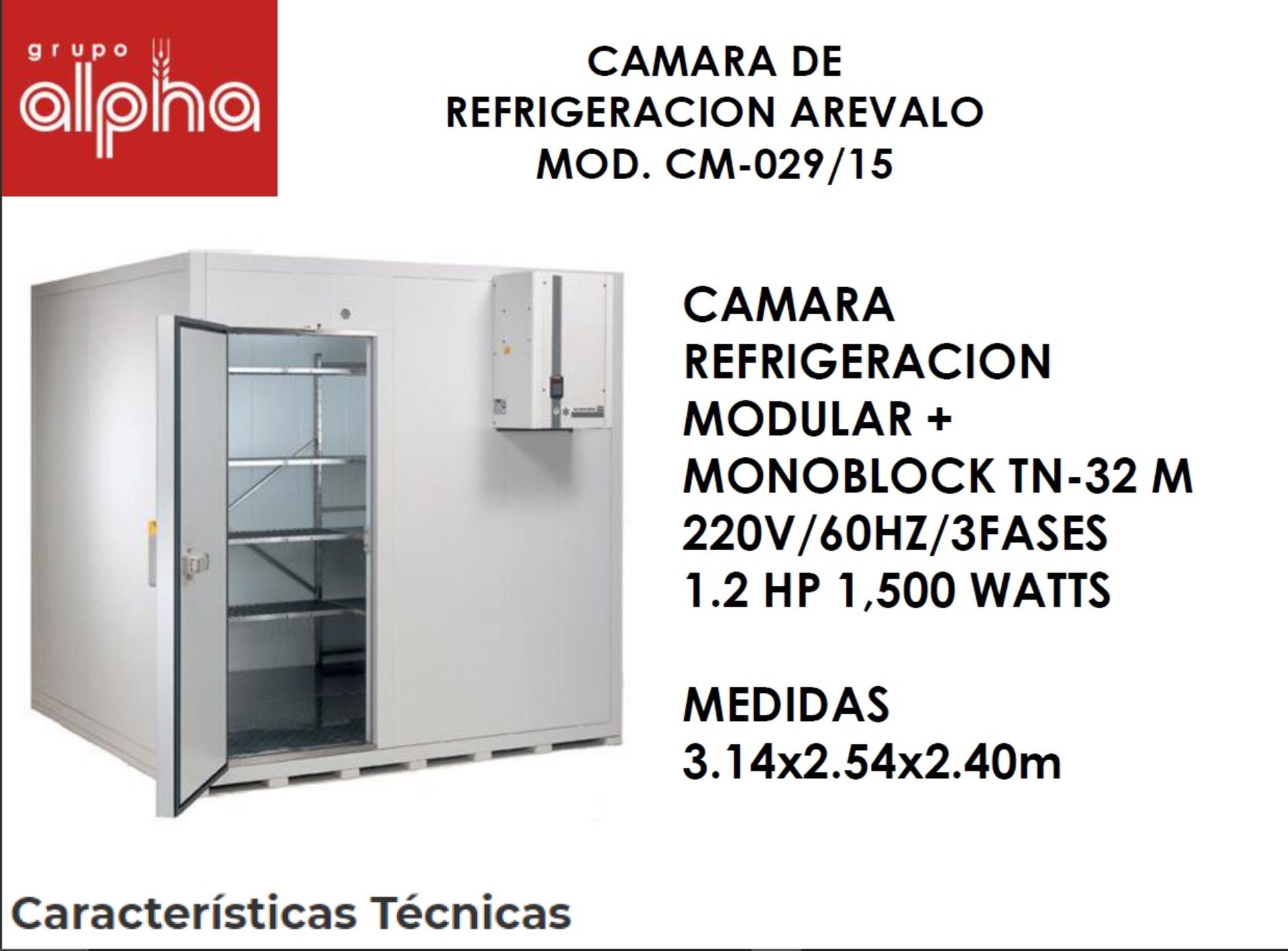 Cámara De Refrigeración Modular Marca Arévalo Medidas 3.0 X 2.50, Incluye Difusor Y Puerta. - Image 11 of 11