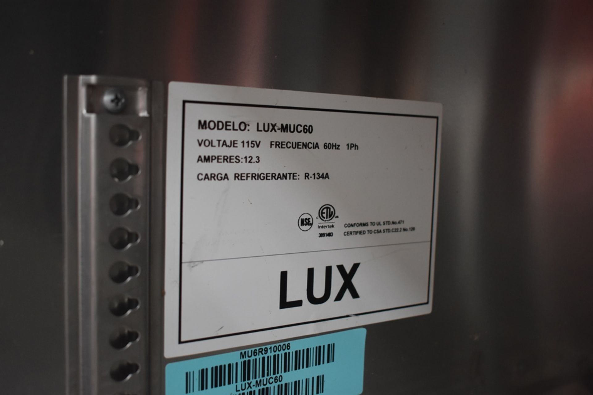 Mesa Refrigerada De 2 Puertas Bajo Mostrador Acabado En Acero Inoxidable Marca Lux, Modelo Lux-Muc6 - Image 11 of 12