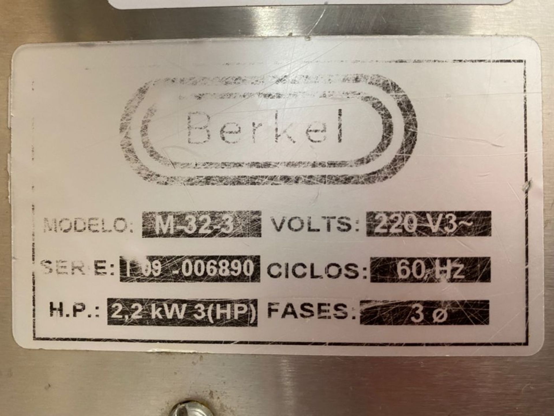 1 Molino para carne marca Berkel modelo M-32-3 de 3HP 220v, No de serie T09-006890 - Image 10 of 11