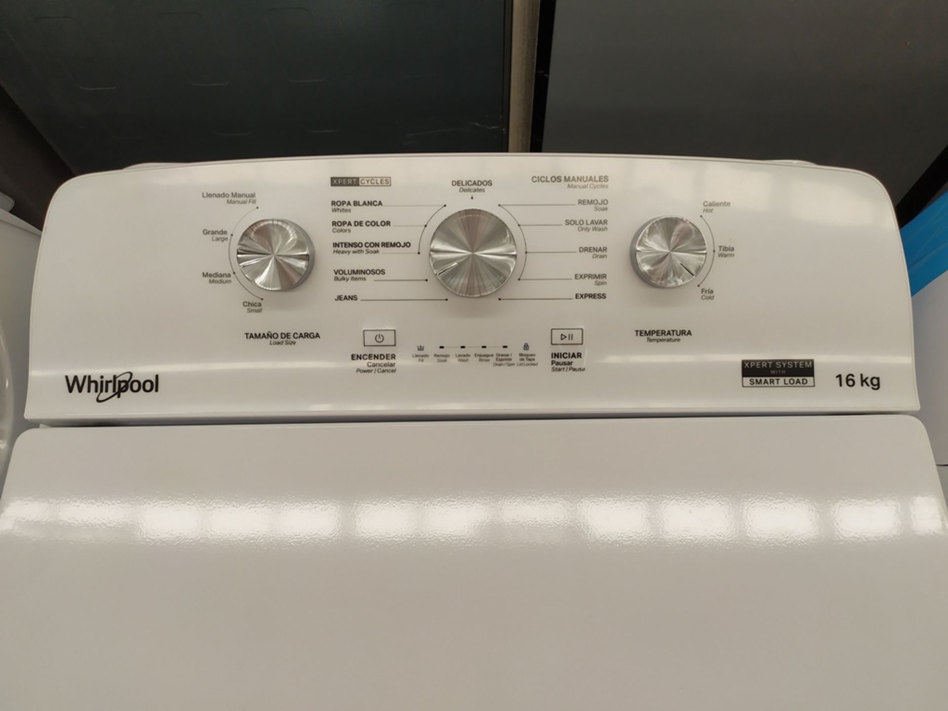 Lavadora Marca Whirlpool de 16 Kg, Modelo 8MWT1613MJQ0, Serie HLA1013691, Color Blanco, Golpeada, L - Image 5 of 10