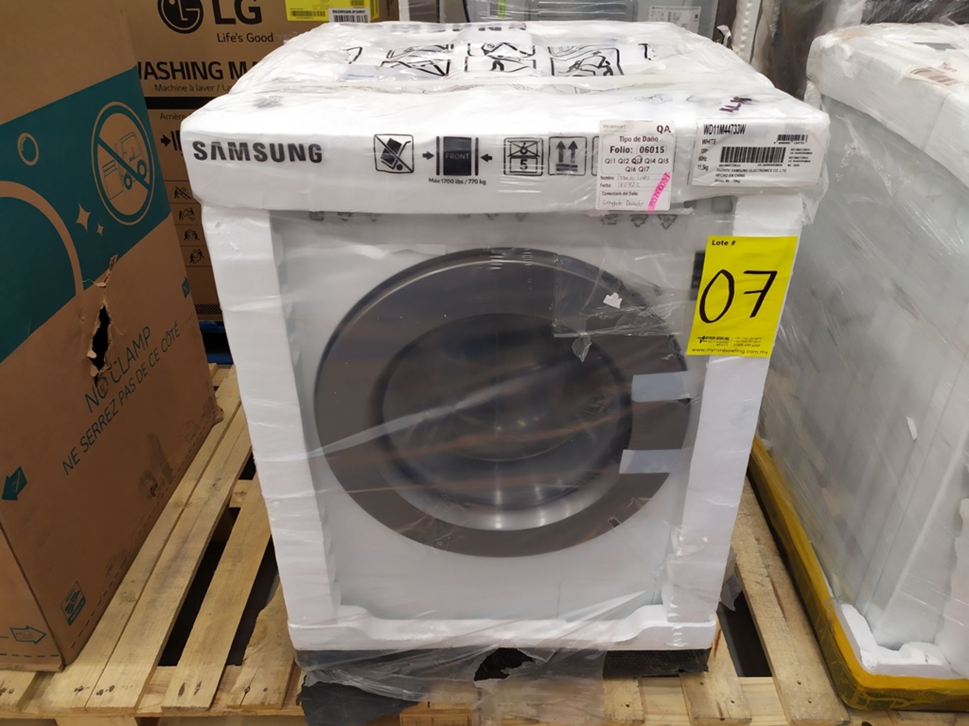 Lavadora Secadora Frontal De 11 Kilos Marca Samsung Modelo WD11M44733W No De Serie 0UGN5ADR300456