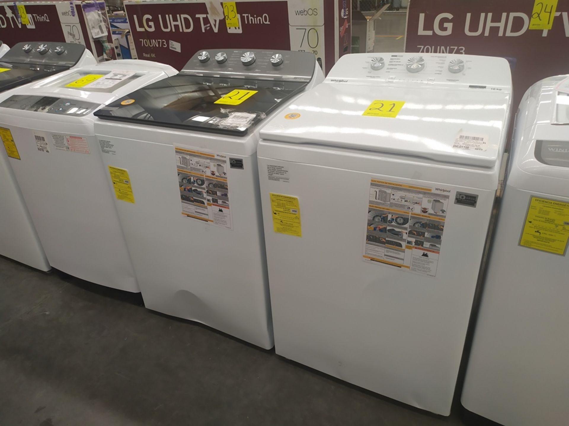 Lote de 2 piezas: Lavadora Marca Whirlpool de 22 Kg, Modelo 8MWTW2224wjm0, Serie HLA2945927, Color - Image 3 of 10