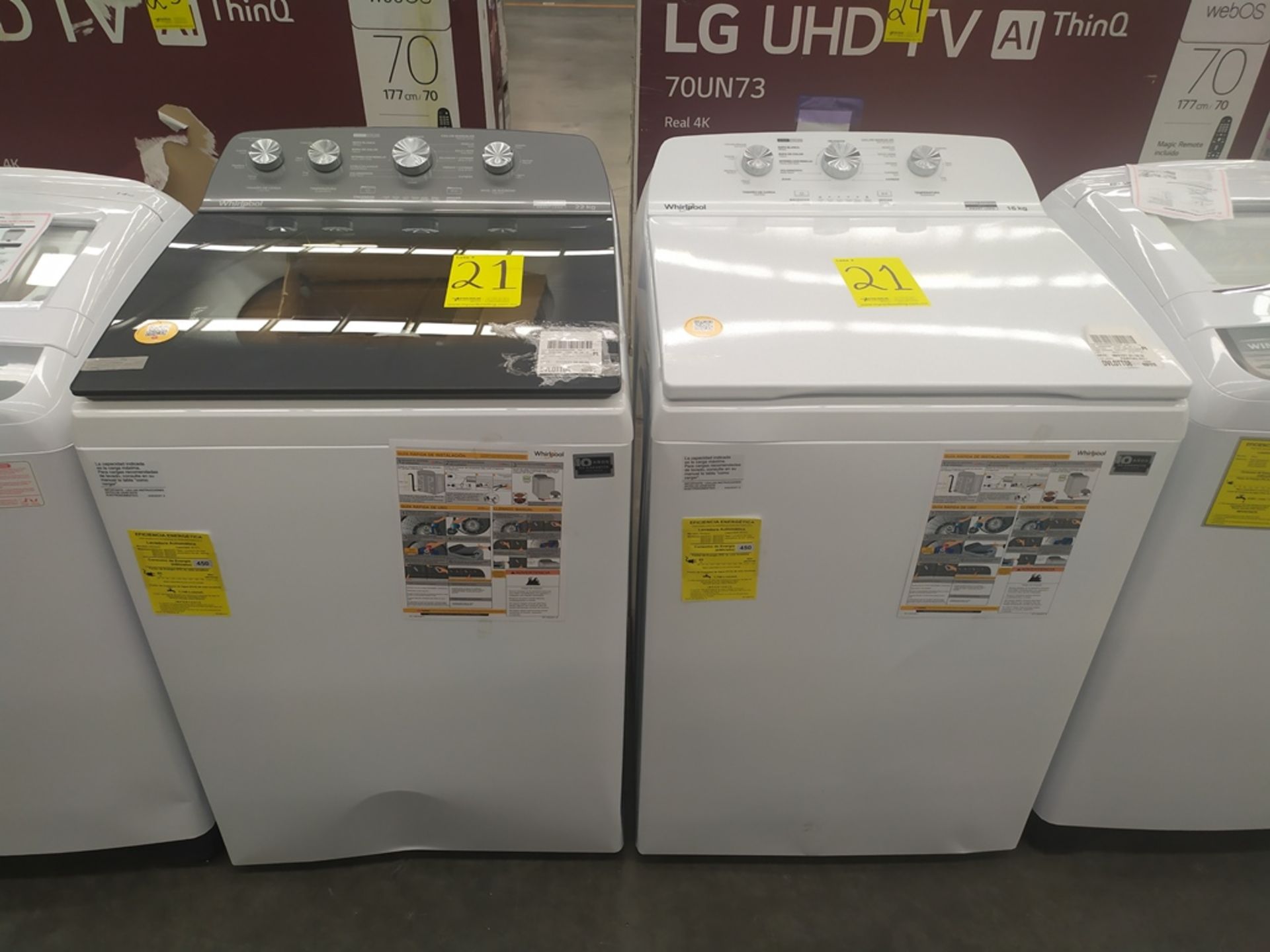 Lote de 2 piezas: Lavadora Marca Whirlpool de 22 Kg, Modelo 8MWTW2224wjm0, Serie HLA2945927, Color - Image 9 of 10