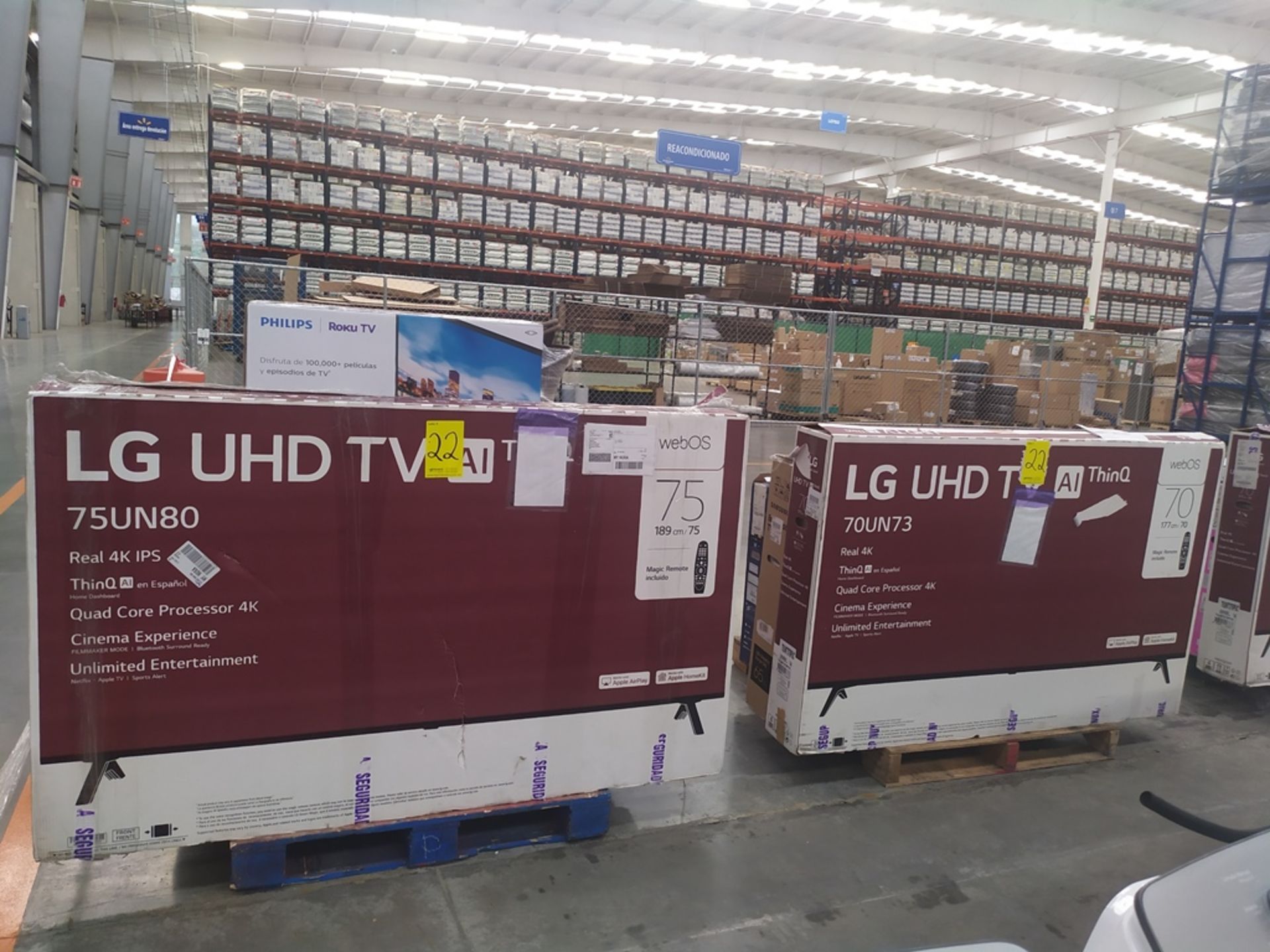 Lote de 12 Pantallas de TV: TV LG 75UN8008PUB SMART 4K, 59760159762000334425; TV HISENSE 55H6G SMAR - Image 10 of 13