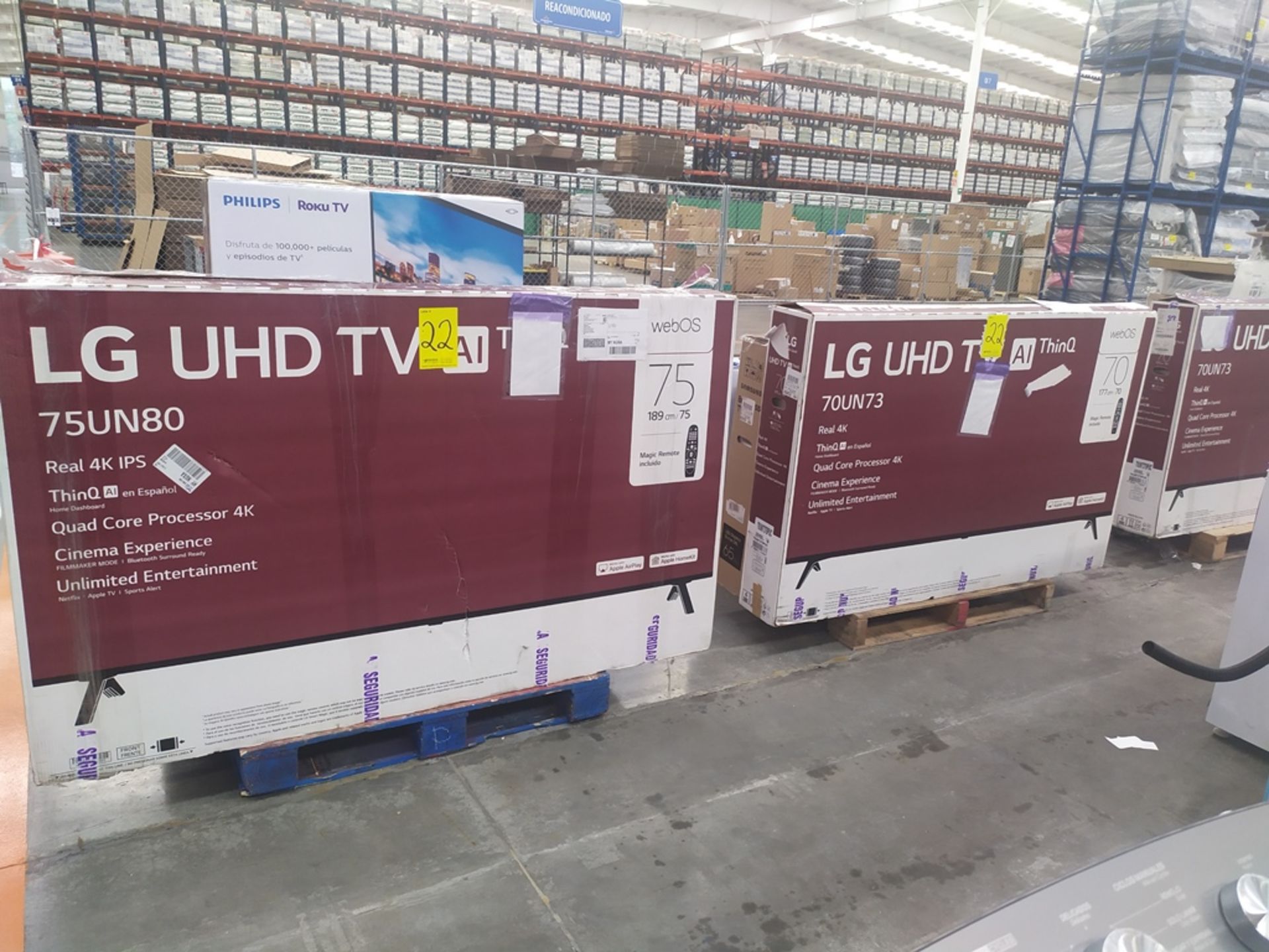 Lote de 12 Pantallas de TV: TV LG 75UN8008PUB SMART 4K, 59760159762000334425; TV HISENSE 55H6G SMAR - Image 9 of 13