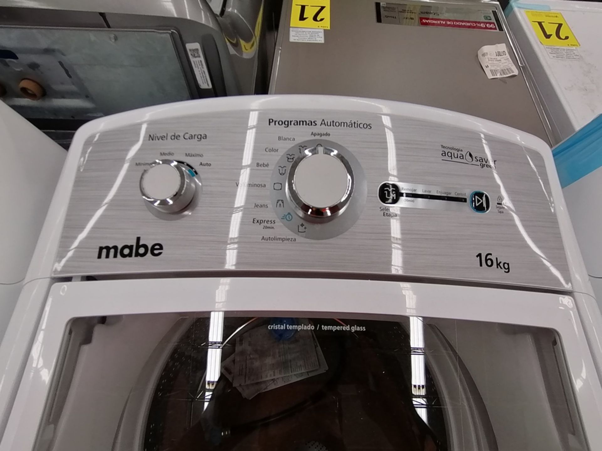 Lote de 3 lavadoras contiene: 1 Lavadora de 16KG, Marca Mabe, Modelo LMA46102VBAB02, Serie 2108S802 - Image 27 of 29