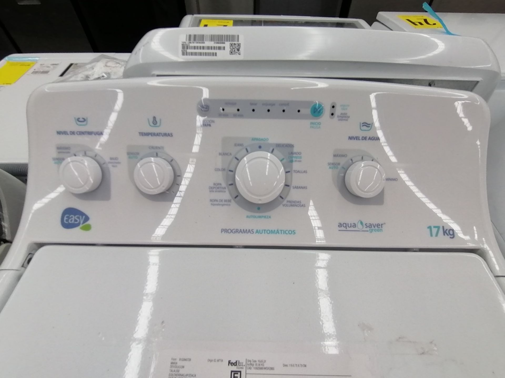 Lote de 3 lavadoras contiene: 1 Lavadora de 17KG, Marca Easy, Modelo LEA77114CBAB03, Serie 2105S522 - Image 13 of 30