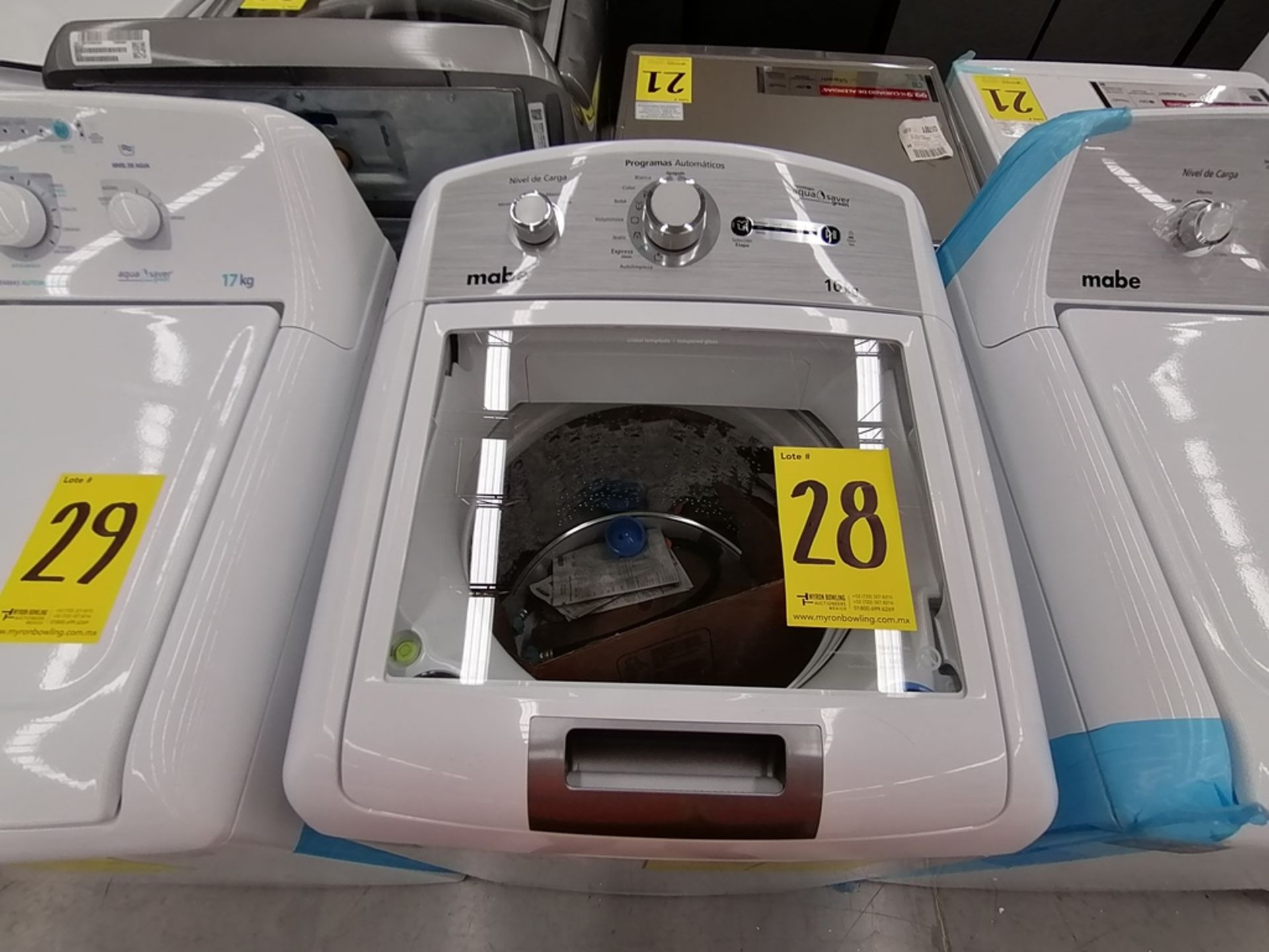 Lote de 3 lavadoras contiene: 1 Lavadora de 16KG, Marca Mabe, Modelo LMA46102VBAB02, Serie 2108S802 - Image 26 of 29