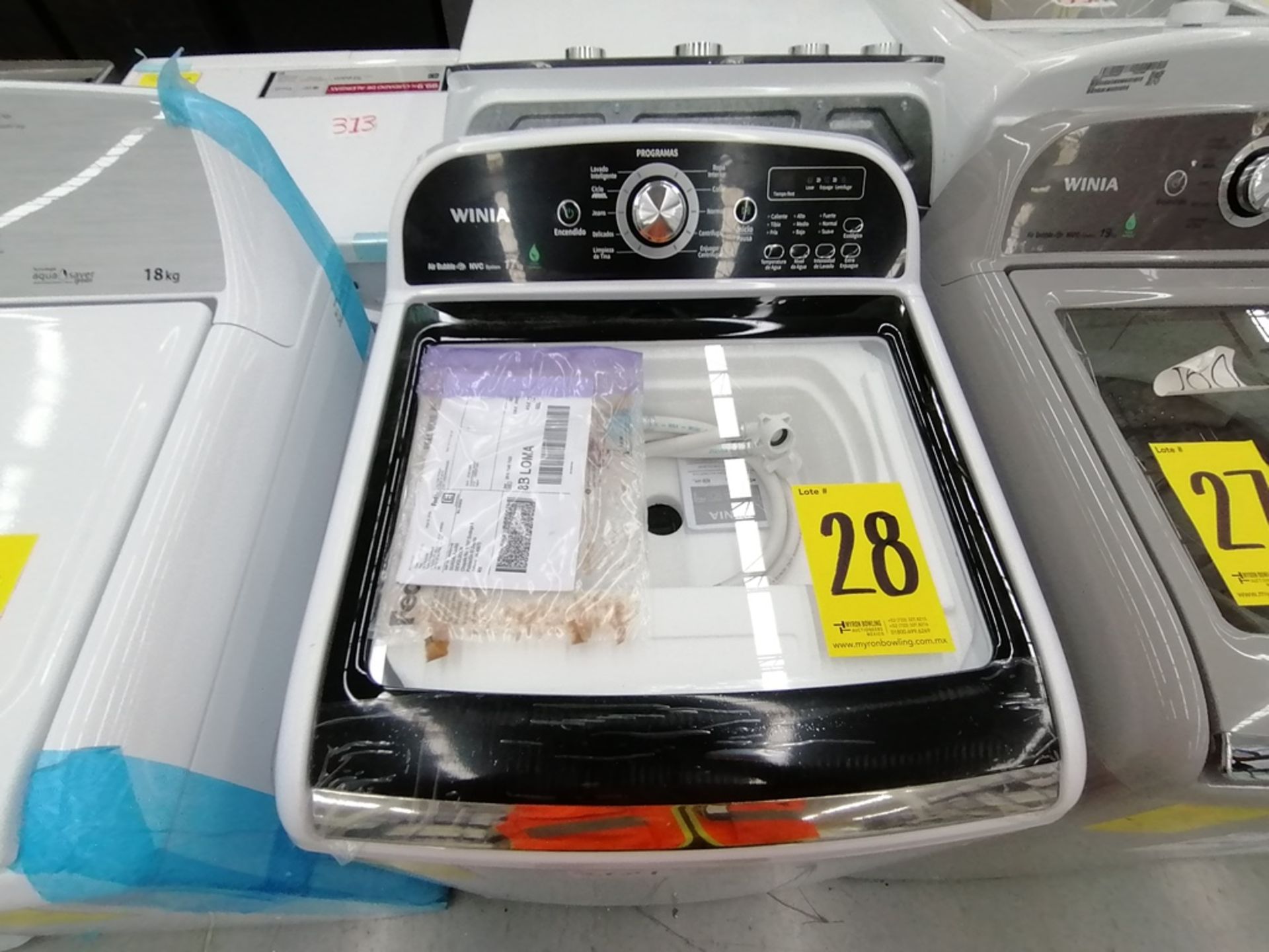 Lote de 3 lavadoras contiene: 1 Lavadora de 16KG, Marca Mabe, Modelo LMA46102VBAB02, Serie 2108S802 - Image 5 of 29
