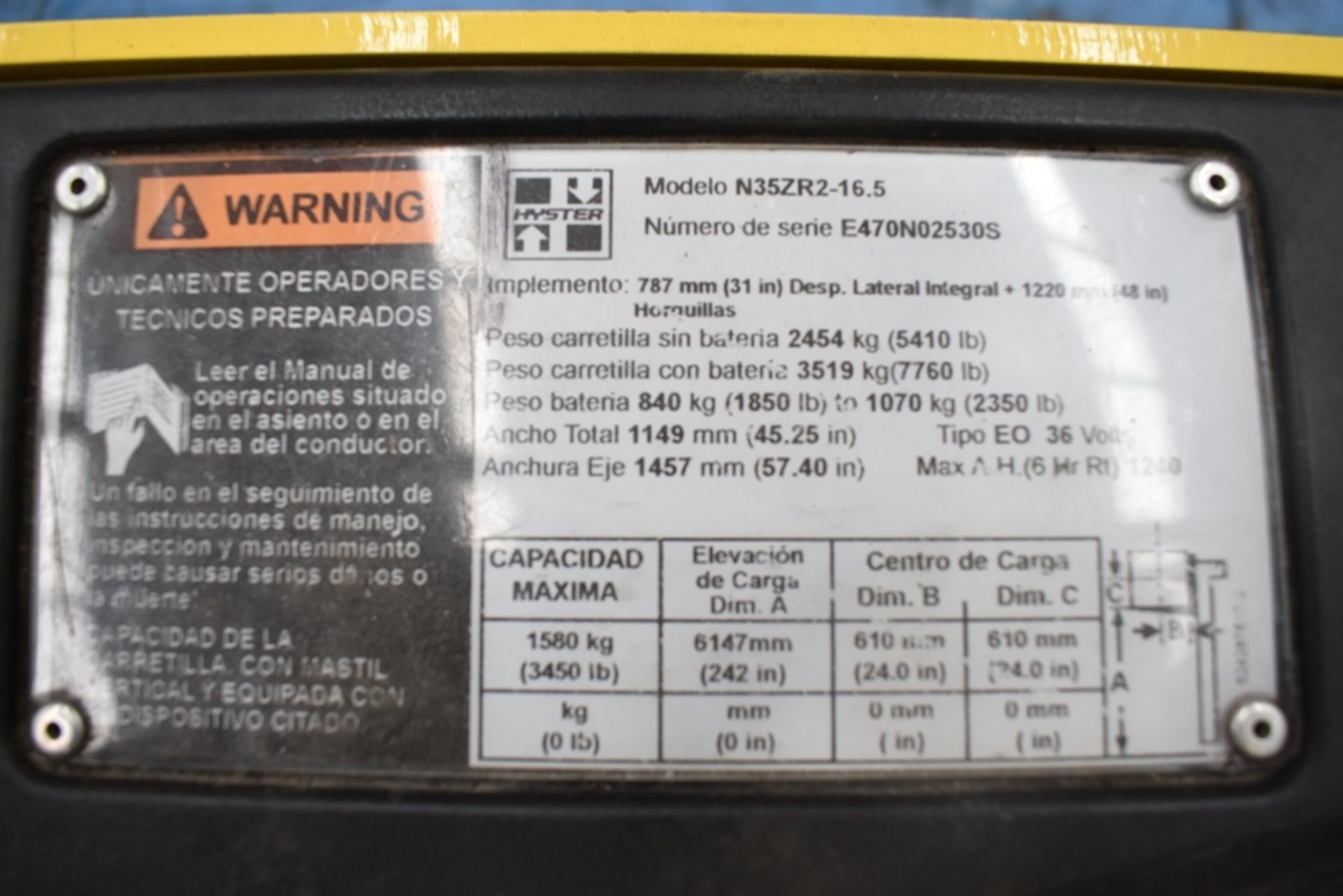 Hyster electric Forklift, model N35ZR2-16.5, capacity 3450 lb - Image 24 of 46