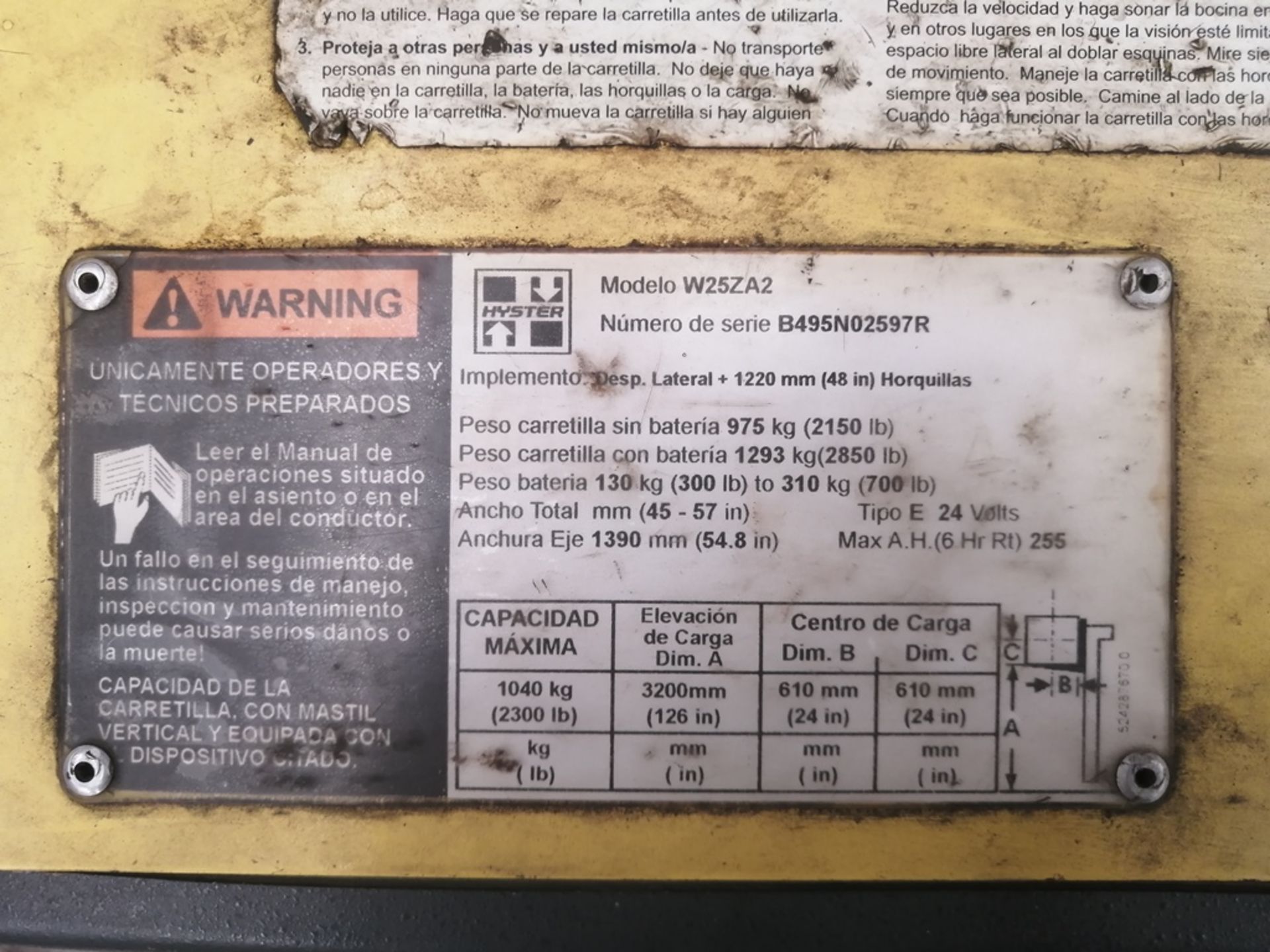 (2) Hyster Electric Pallet Truck, model 15W25ZA2 y W25ZA2 - Image 32 of 98