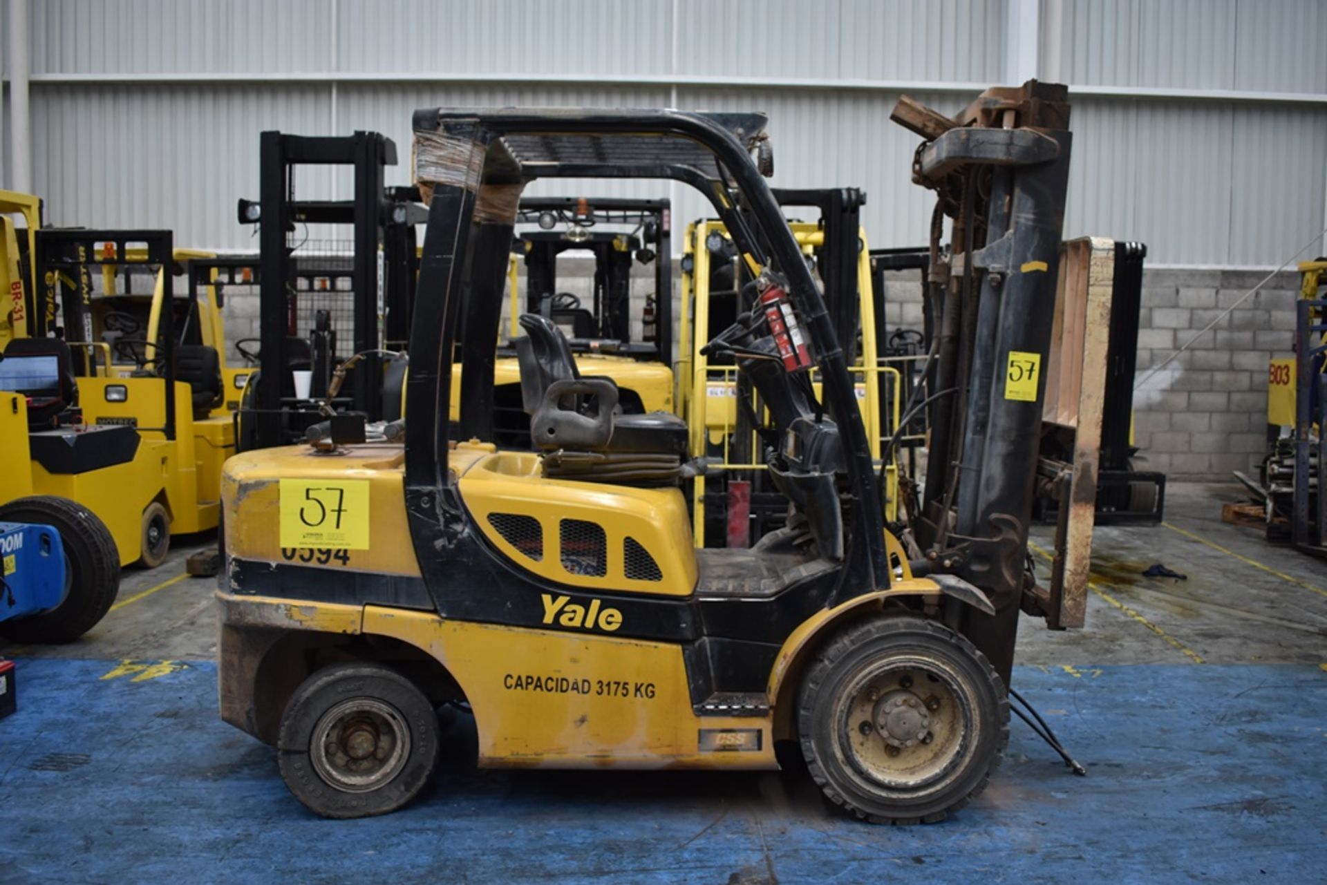 Yale Forklift, model GTP070VXNEAE087, S/N D875V10594S, capacity 6800 lb - Image 9 of 43