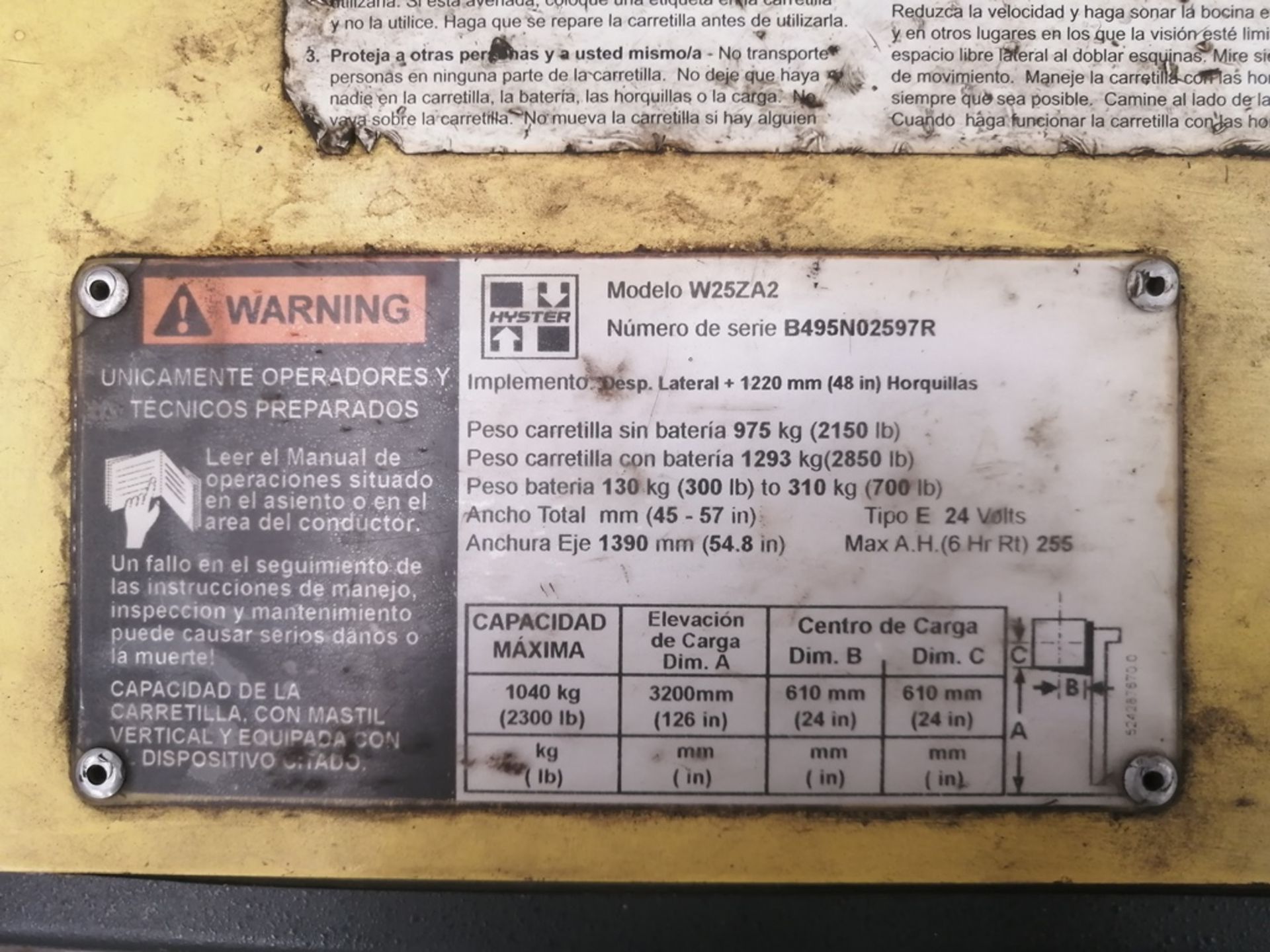 (2) Hyster Electric Pallet Truck, model 15W25ZA2 y W25ZA2 - Image 33 of 98