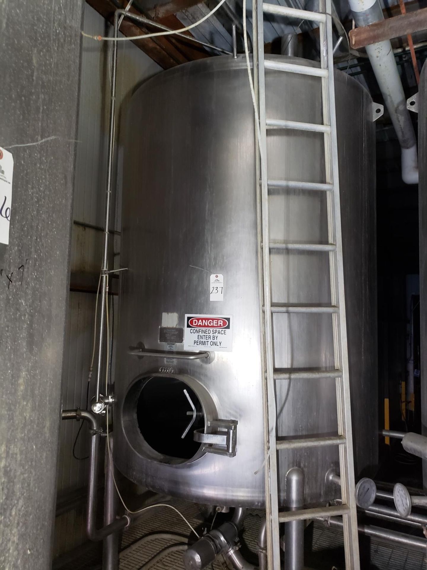 Cherry Burrell 1,000 Gallon Stainless Steel Tank, (64" X 7' Inside), S/N E-338-9 | Rig Fee: $1200