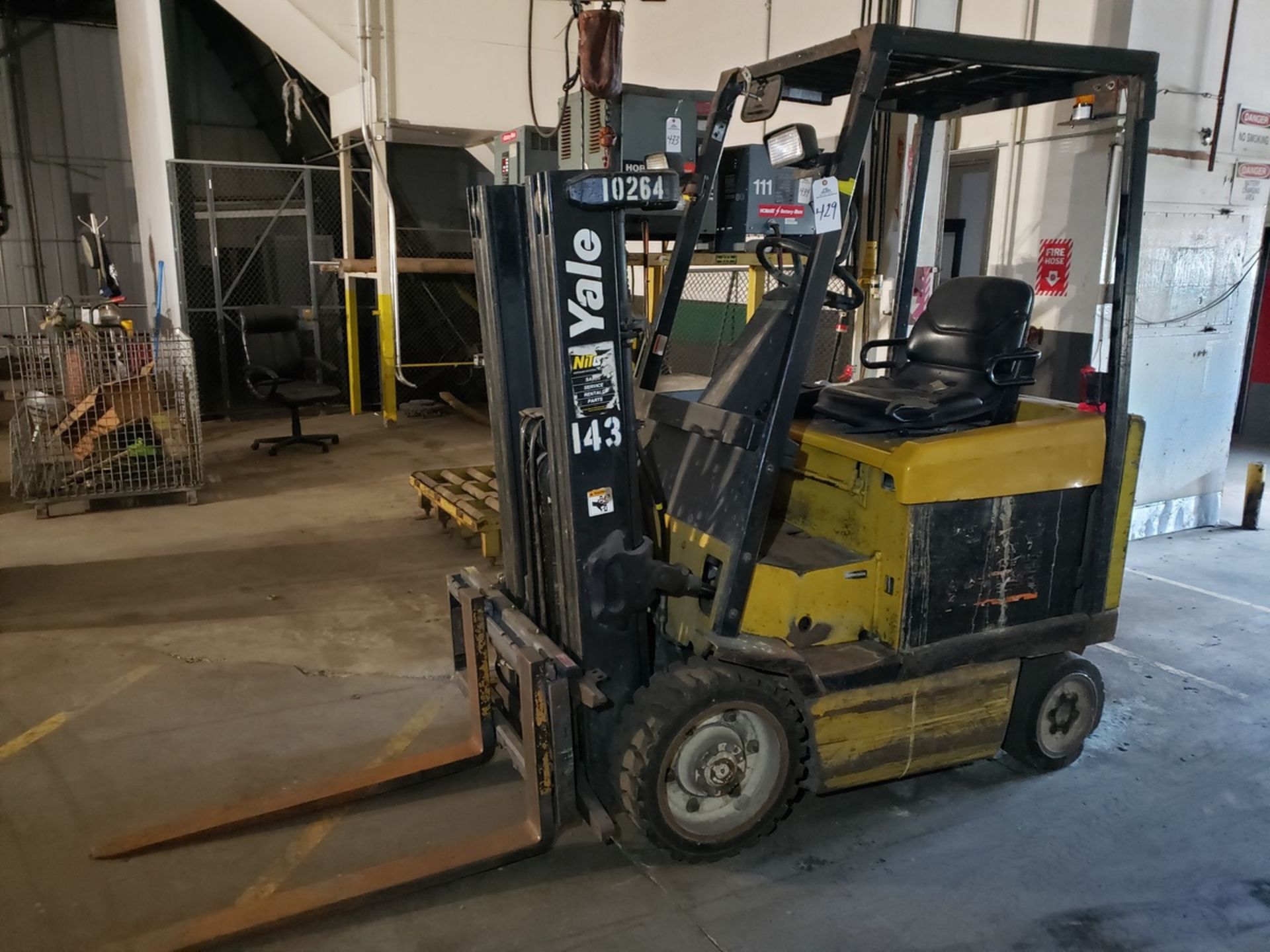 Yale Electric Forklift, 36 Volt, 3500 lbs. Cap., S/N E108V16250Y | Rig Fee: $100