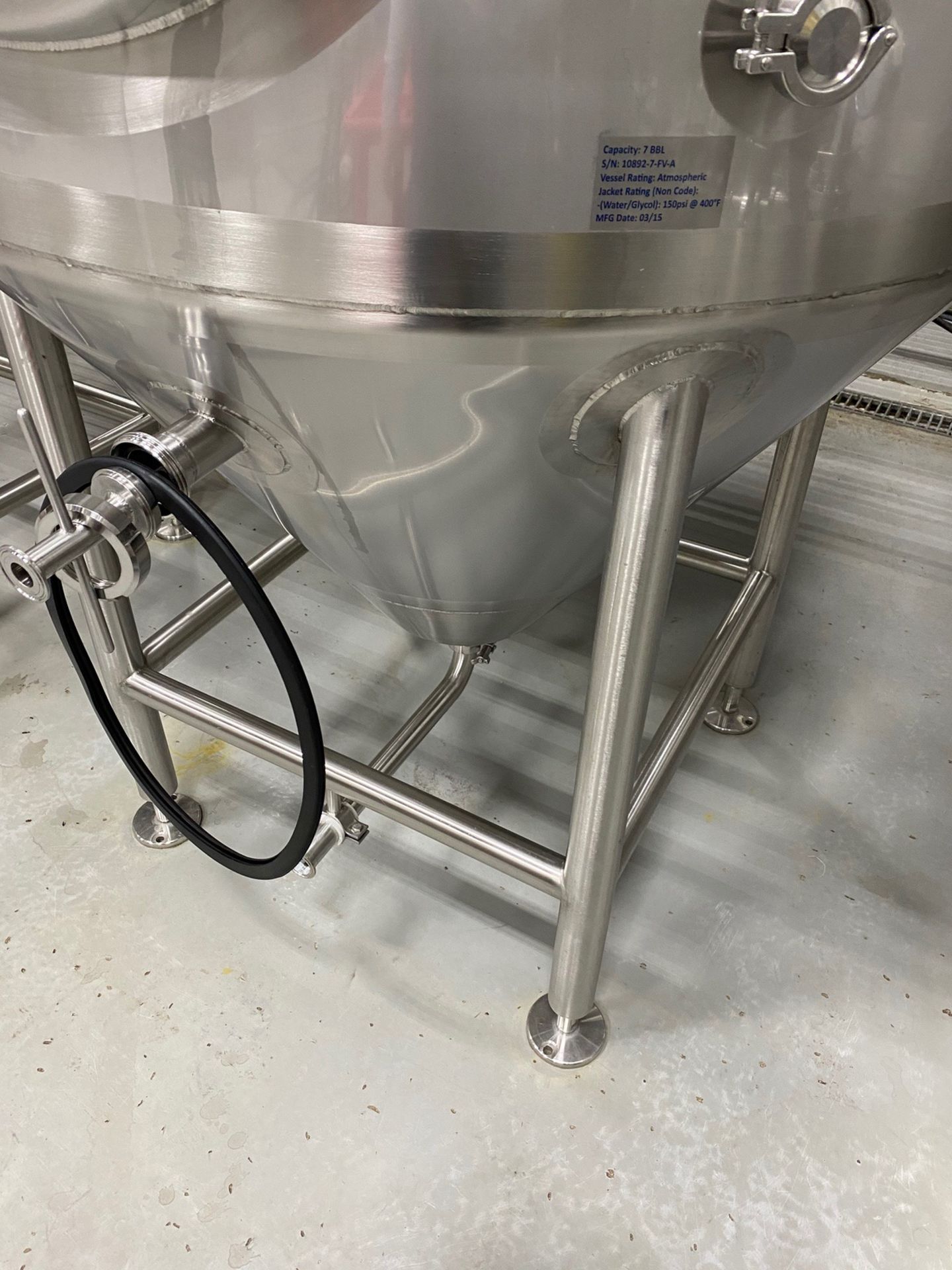 2015 Quality Tank 7 BBL Steep Cone Bottom Fermenter, Glycol Jacke - Subj to Bulks | Rig Fee: $350 - Image 3 of 6