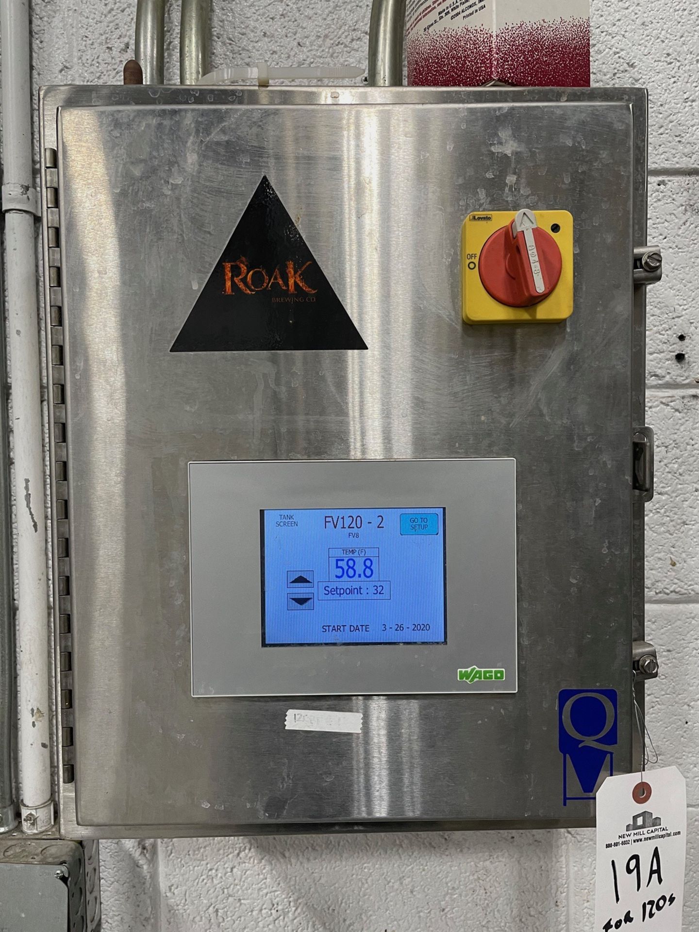 Cellar Control Panel for 120 BBL FVs and Brite - Subj to Bulks | Rig Fee: $250