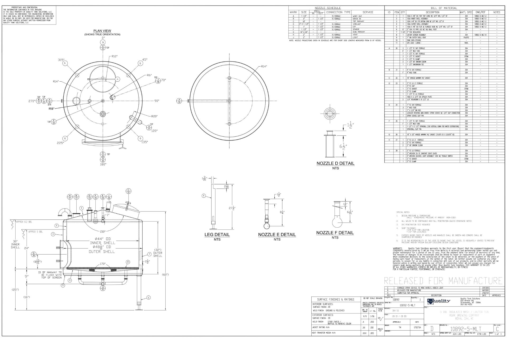 2015 Quality Tank 2-Vessel 3.5 BBL Pilot / Taproom Brewhouse, 5 B - Subj to Bulks | Rig Fee: $1000 - Image 3 of 15