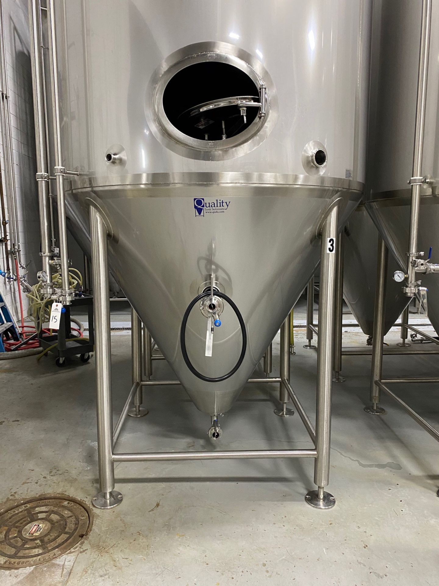 2015 Quality Tank 60 BBL Steep Cone Bottom Fermenter, Glyco - Subj to Bulks | Rig Fee: $2250 Cradled - Image 3 of 10