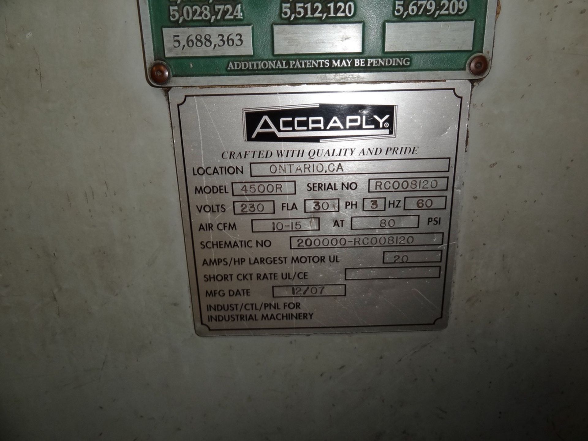 Trine Model 4500G Roll Feed Labeler, S/N: RC008120, Additional Info: Allen-Brad | Reqd Rig Fee $750 - Image 2 of 8