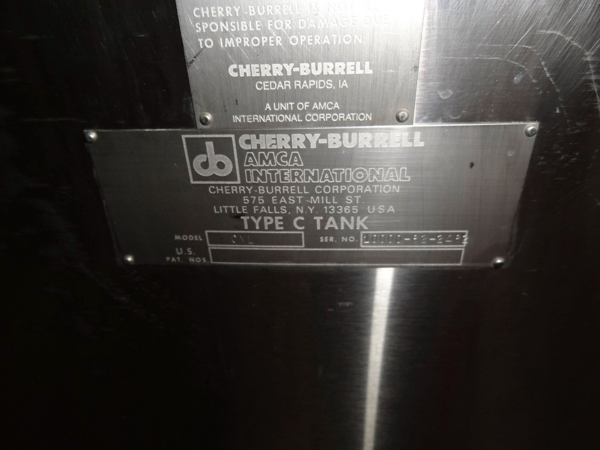 Cherry-Burrell Model CVL 10,000 Gallon Top Agitated Mixing Tank, S/N: 10000-82- | Reqd Rig Fee $2000 - Image 2 of 5