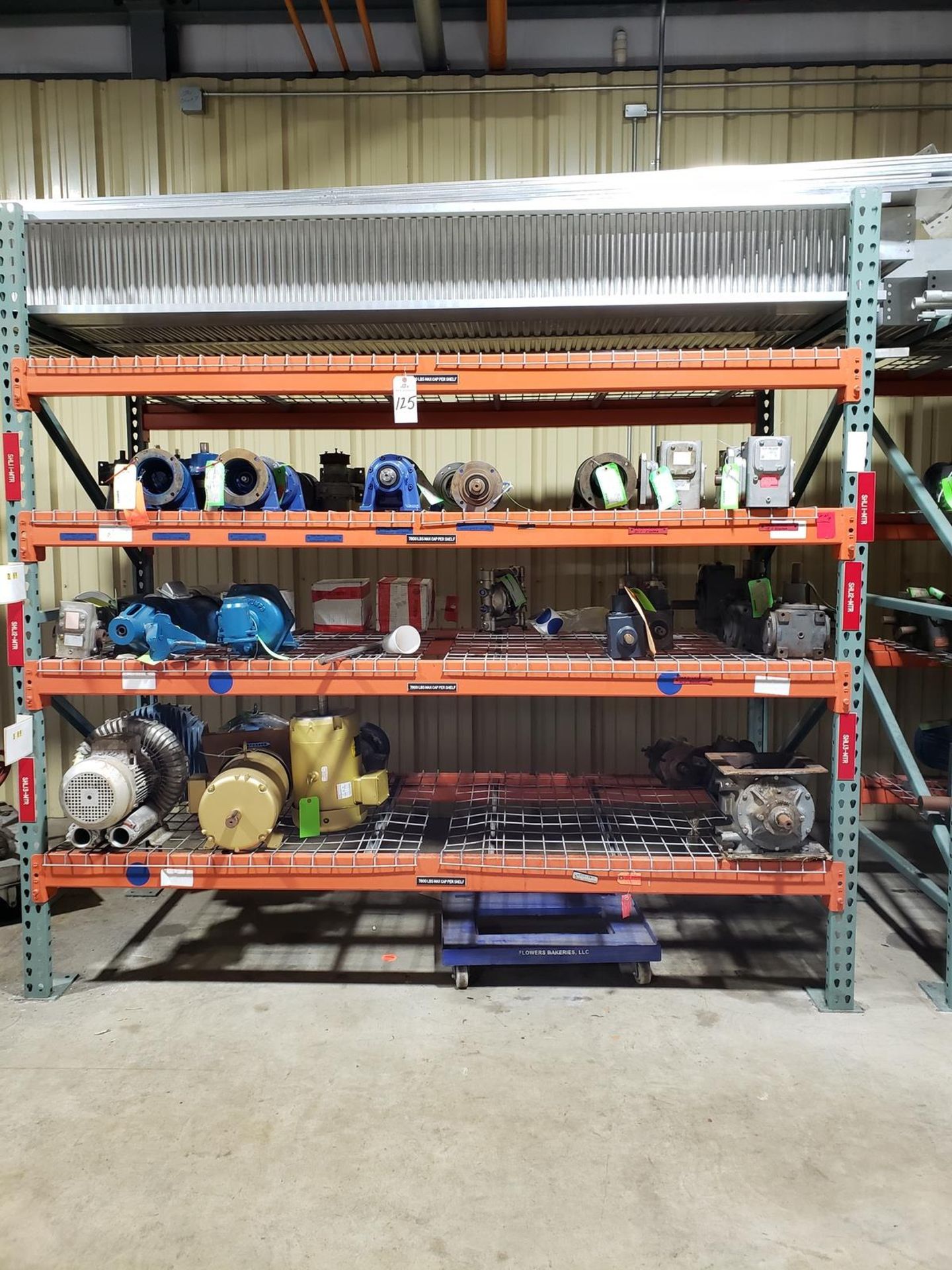 Pallet Rack Section, W/ Contents, Spare Parts | Rig Fee $400