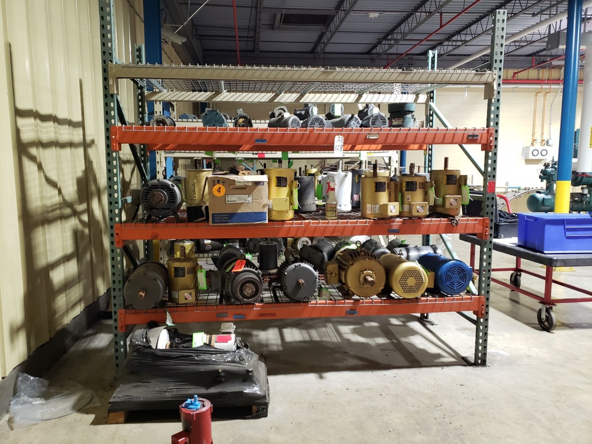 Pallet Rack Section, W/ Contents, Spare Parts | Rig Fee $400