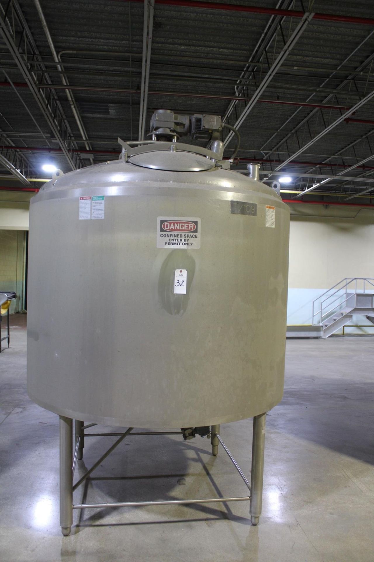 APV 750 Gallon Stainless Steel Jacketed, Sweep Agitated Mixing Tank, M# CCA, S/N K-240| Rig Fee $650