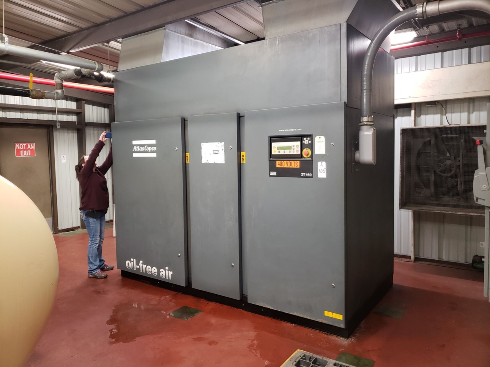 Atlas Copco 200 HP Rotary Screw Air Compressor, M# ZT160, S/N AIF.077602, (8,702 Hrs | Rig Fee $1100