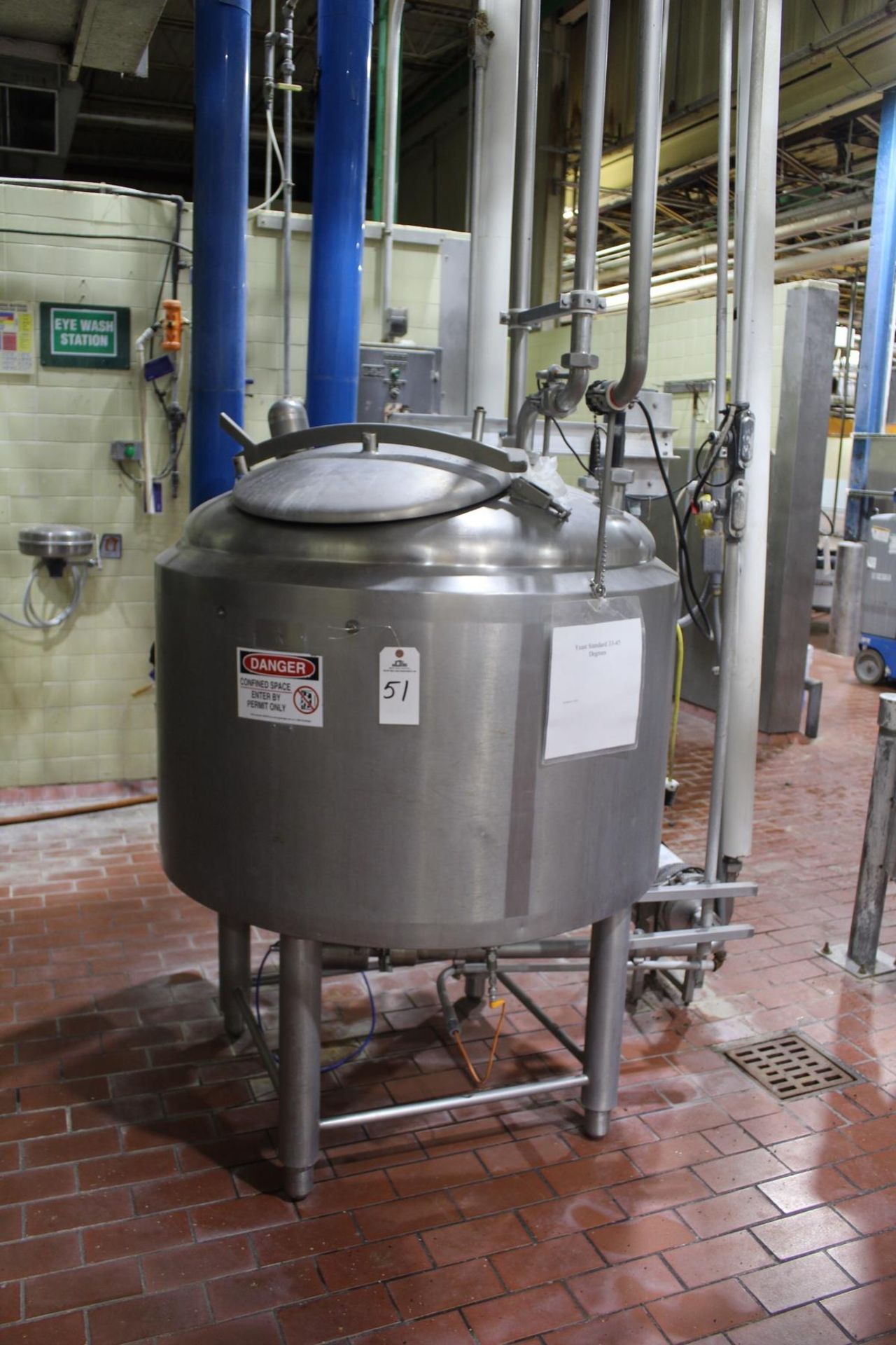 APV Crepaco 150 Gallon Stainless Steel Jacketed Mixing Tank, S/N D-7300 | Rig Fee $250