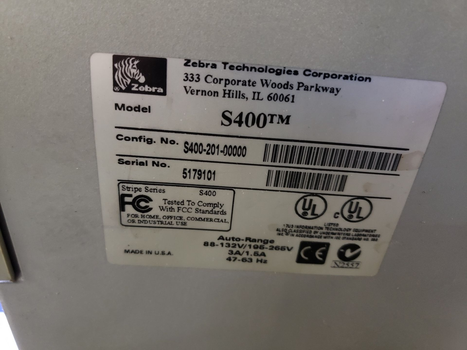 Zebra Label Printer, M# S400 | Rig Fee $25 - Image 2 of 2