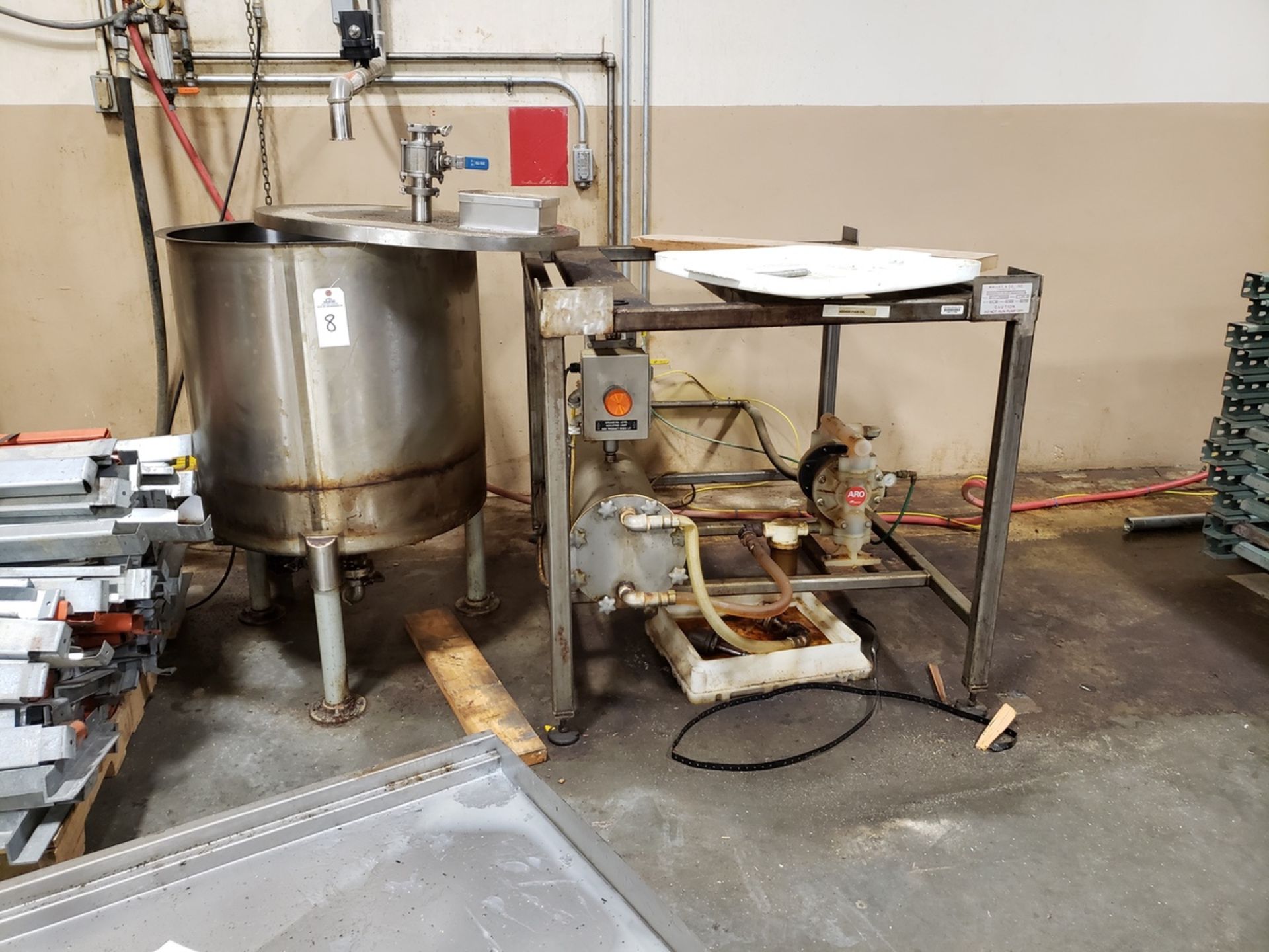 90 Gallon Mix Tank, W/ Heat Exchanger & Pump | Rig Fee $150