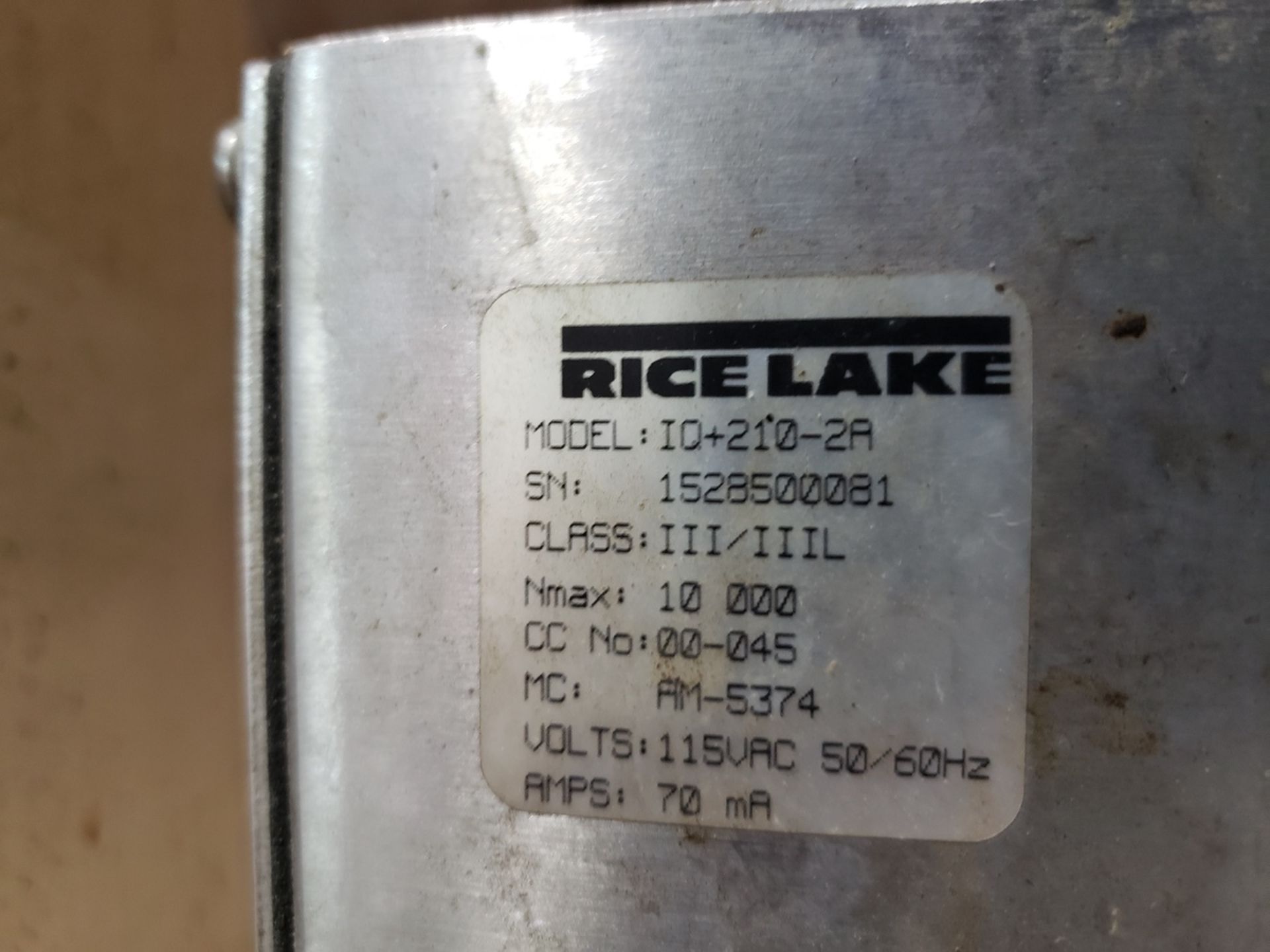 Rice Lake Bench Top Scale, M# IQ+210-2A, S/N 1528500081 | Rig Fee $50 - Image 2 of 2