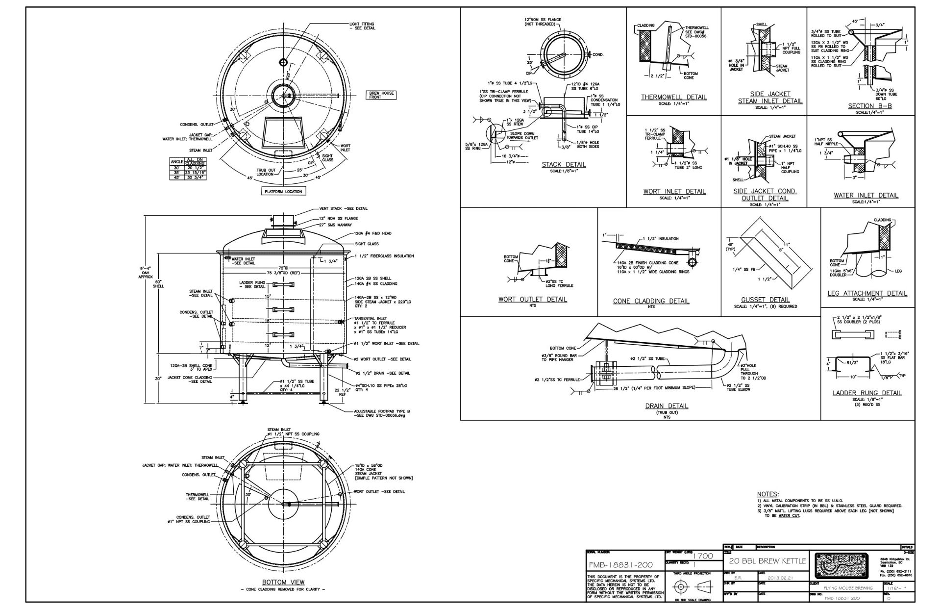 2013 Specific Mechanical 20 BBL 2-Vessel Brewhouse, Mash Lauter Tun, - Subj to Bulk | Rig Fee $3500 - Image 4 of 23