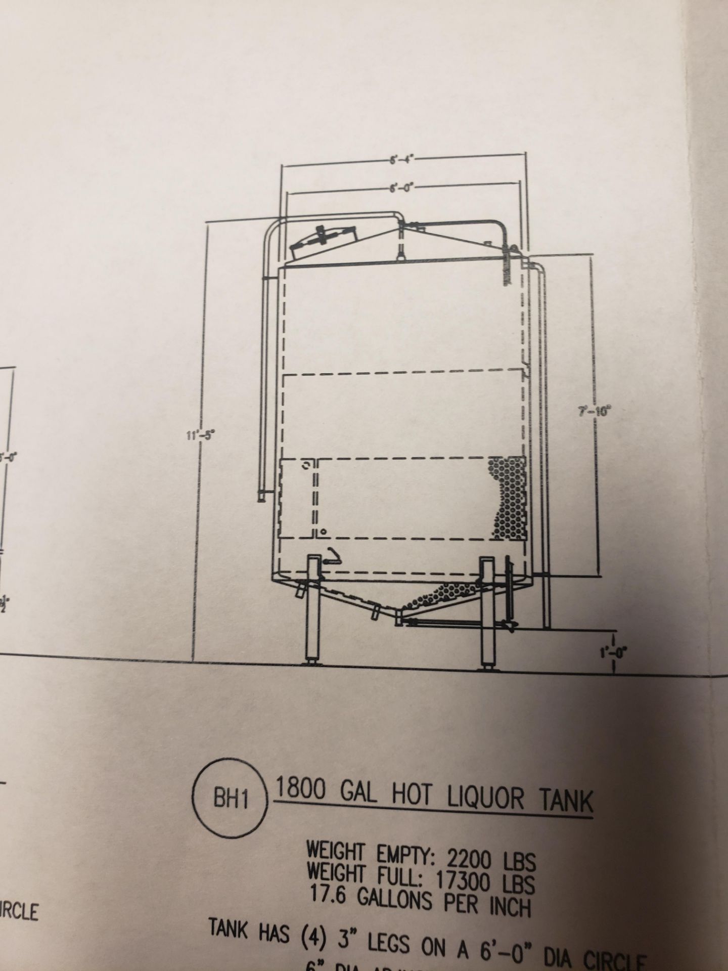 2012 JV Northwest Hot Liquor Tank, Steam Jacketed, 1,800 Gallon Capacity | Reqd Rig Fee: $1500 - Image 2 of 2