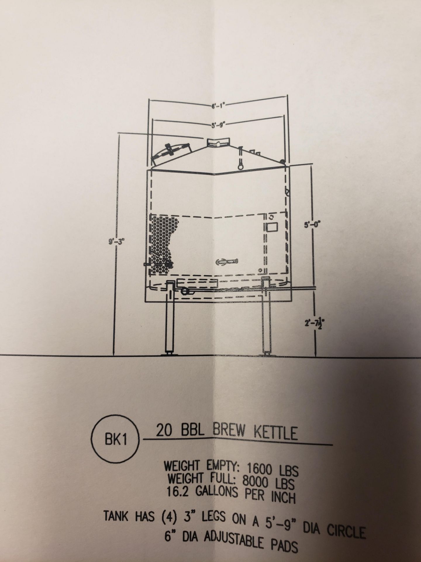 2012 JV Northwest 20 BBL 2-Vessel Brewhouse, Steam Jacketed Brew Kettle, Mash | Reqd Rig Fee: $3500 - Image 2 of 3