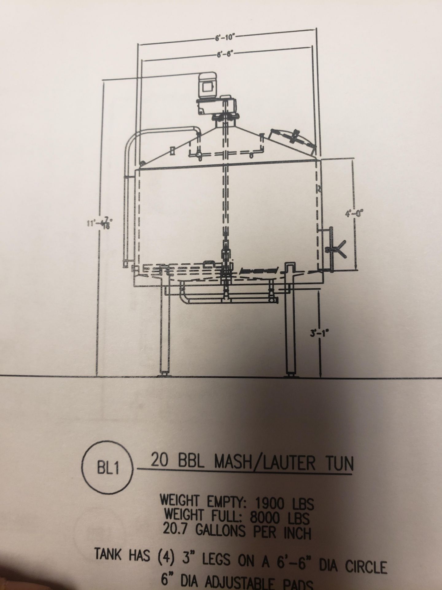 2012 JV Northwest 20 BBL 2-Vessel Brewhouse, Steam Jacketed Brew Kettle, Mash | Reqd Rig Fee: $3500 - Image 3 of 3