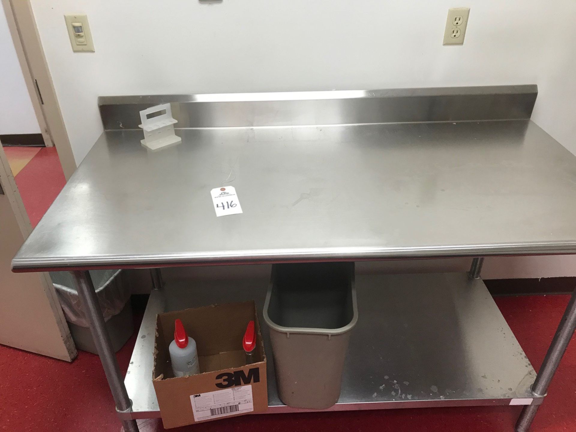 STAINLESS STEEL TABLE, APPROXIMATELY 30" X 60" | Rig Fee $25