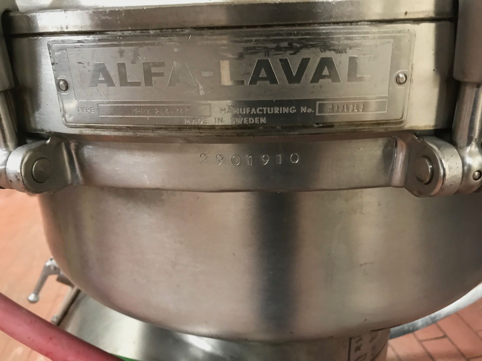 ALFA LAVAL STANDARDIZING HOT MILK SEPARATOR, 4500 RPM BOWL, WITH TOOLS, MODEL MRPX-2 | Rig Fee $3500 - Image 3 of 6