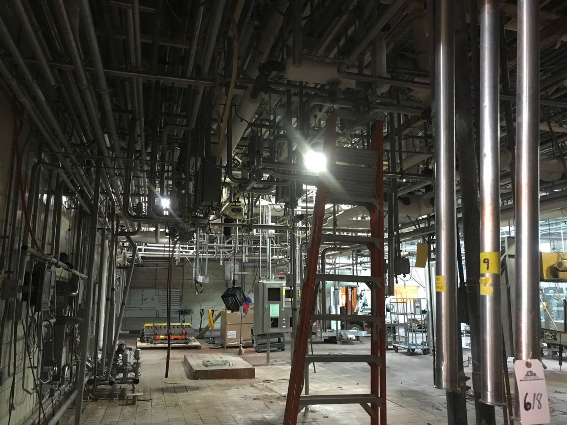 STAINLESS STEEL PIPING IN FILLING ROOM AND SILO HALLWAY, APPROXIMATELY 3000 FEET, AP | Rig Fee $5500 - Image 2 of 3