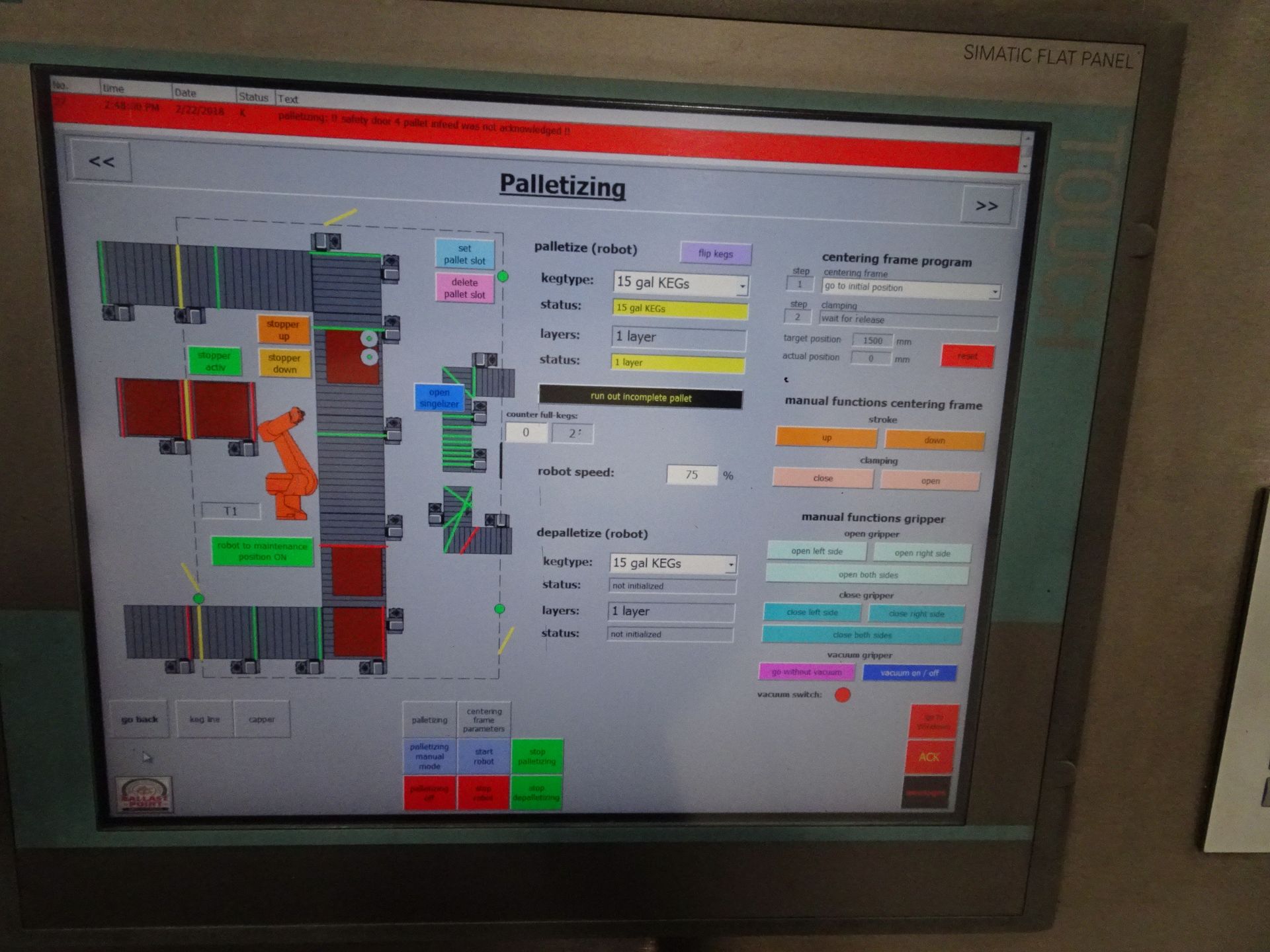 2006 Kuka/KHS Robot Palletizing Cell For Kegs, Palletizing Cell Setup For Destackin - Contact Rigger - Image 47 of 70