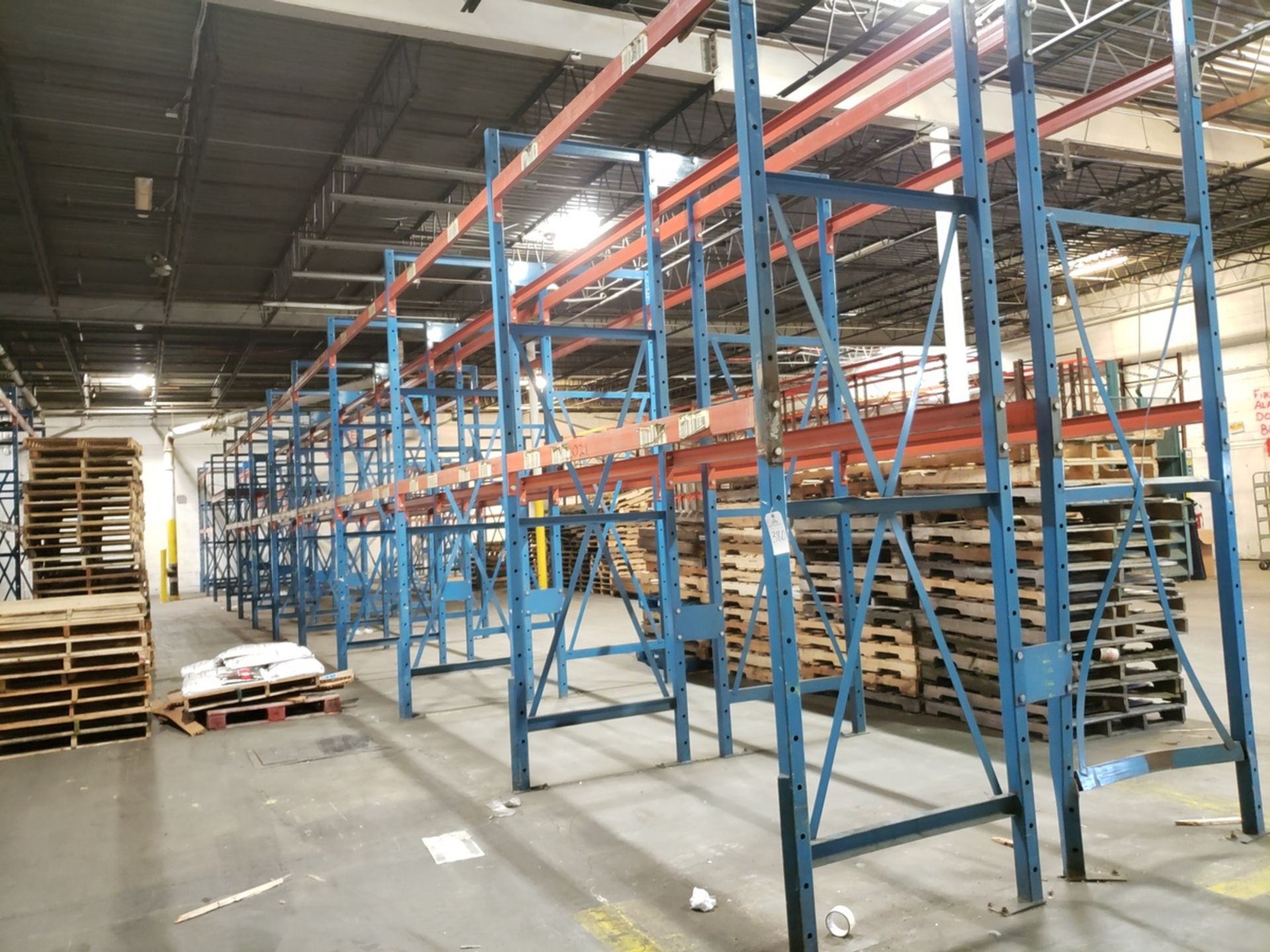 Lot of Pallet Racking, (24) 42" x 12' Uprights, (84) 8' Beams | Rig Fee: $2500