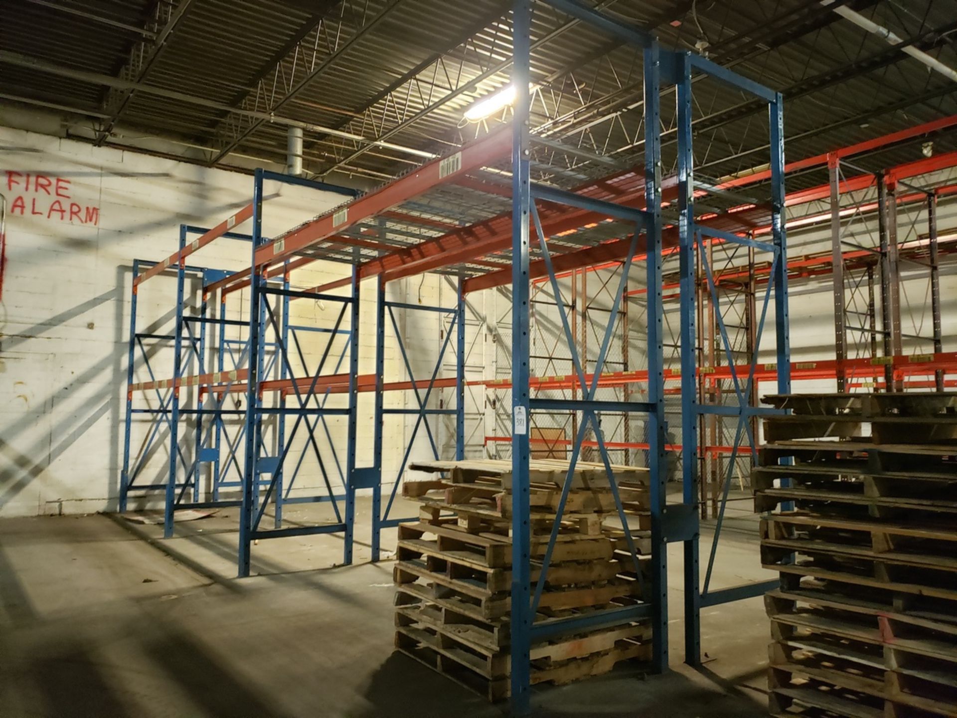 Lot of Pallet Racking, (8) 42" x 12' Uprights, (20) 8' Beams | Rig Fee: $1100