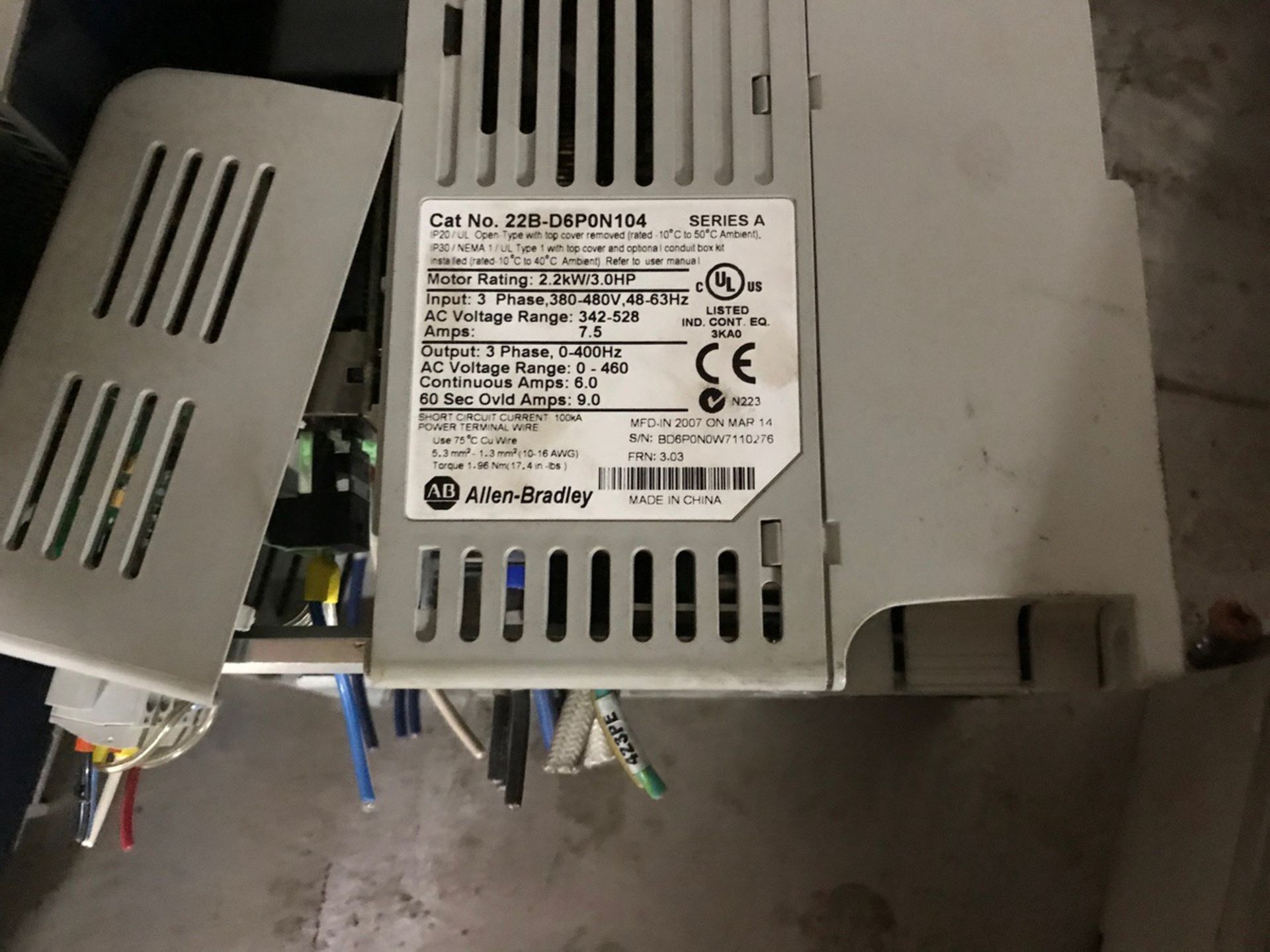 (9) Allen Bradley Powerflex 4 VFDs, (3) 5 HP, (4) 1 HP, (1) 2 HP, (1) 3 HP | Rig Fee: $225 - Image 2 of 4